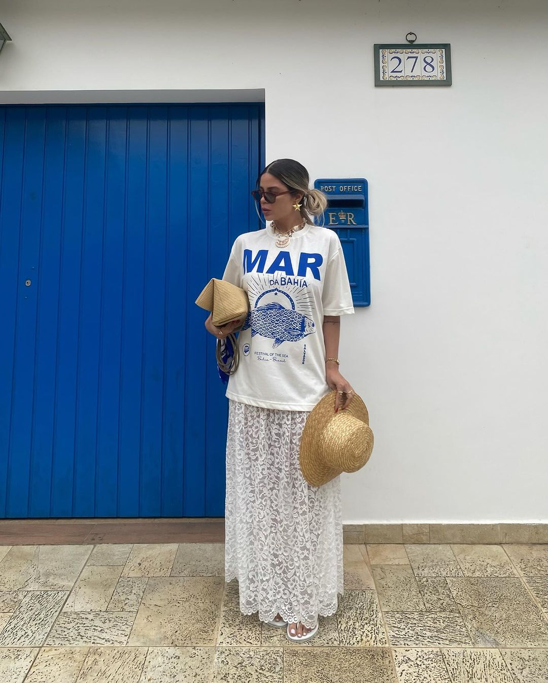 T-Shirt de Algodão Mar da Bahia