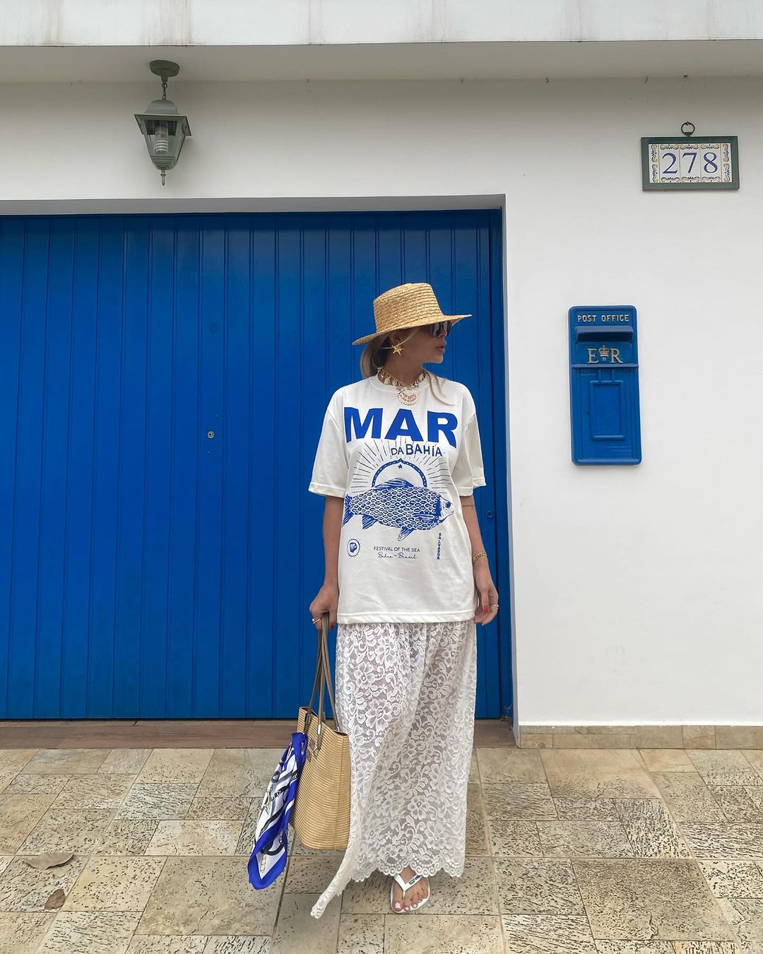 T-Shirt de Algodão Mar da Bahia