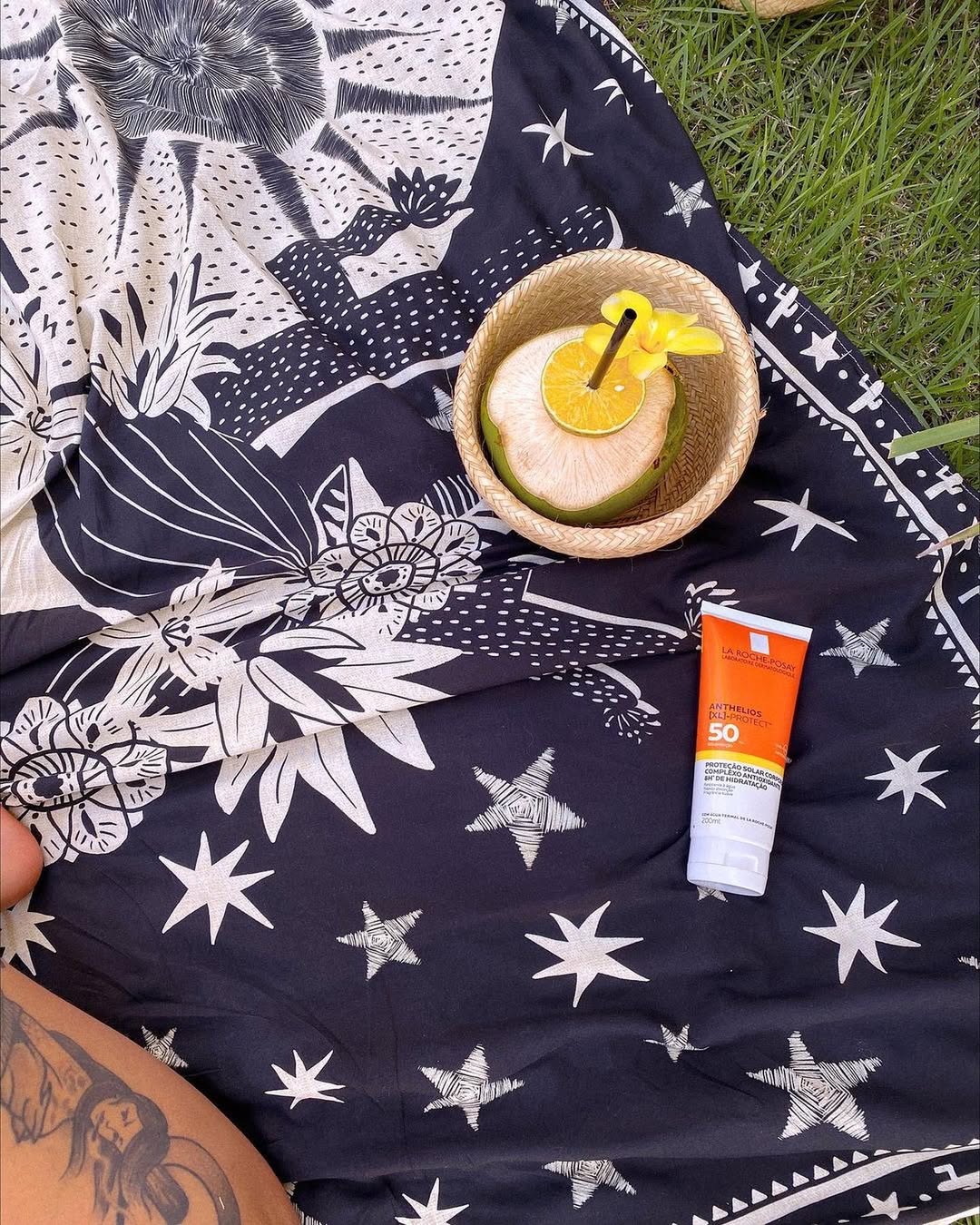 Canga Estampada Flor de Mandacaru