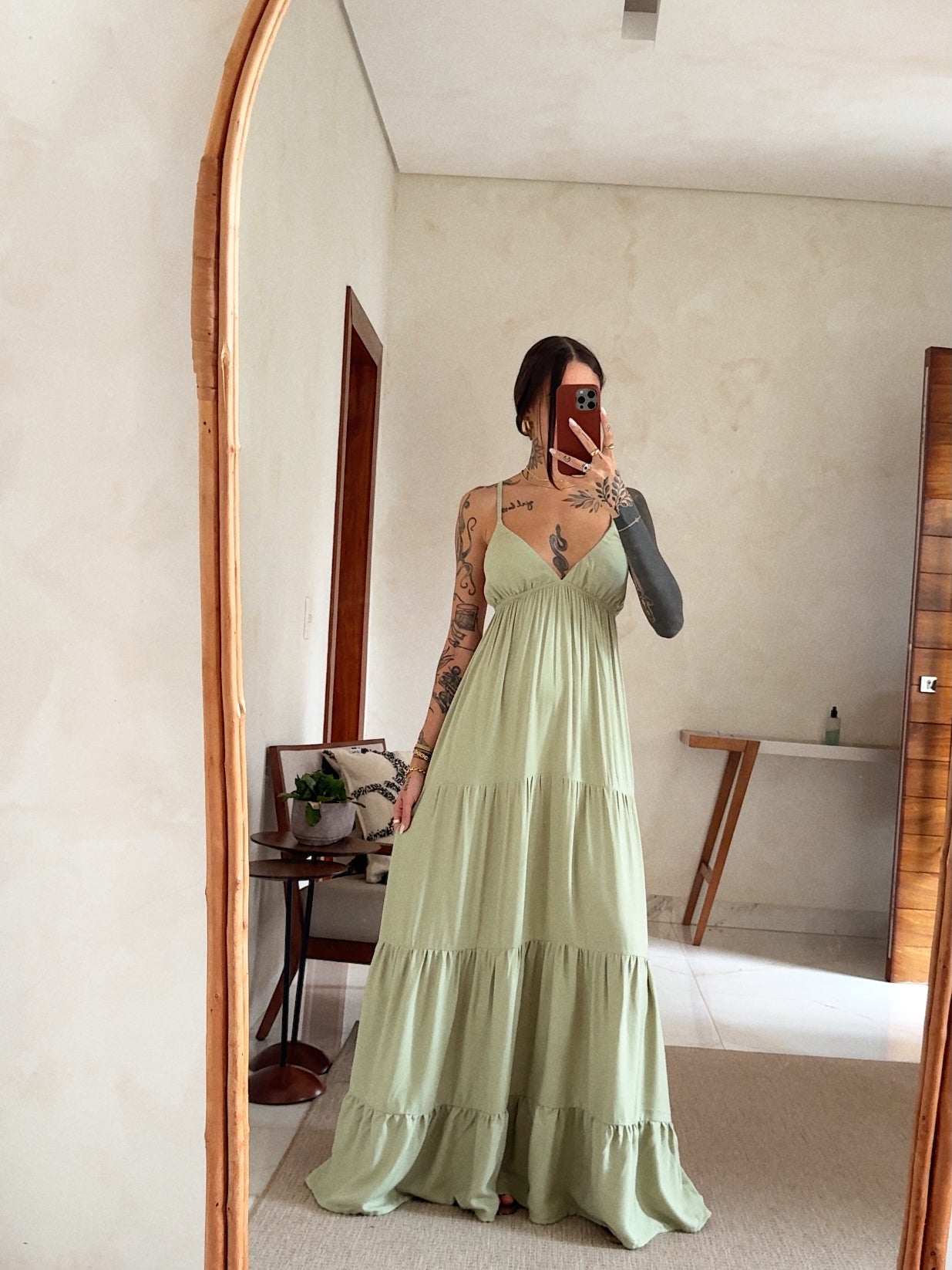 Vestido Longo Suzie - Babados e Amarração nas Costas