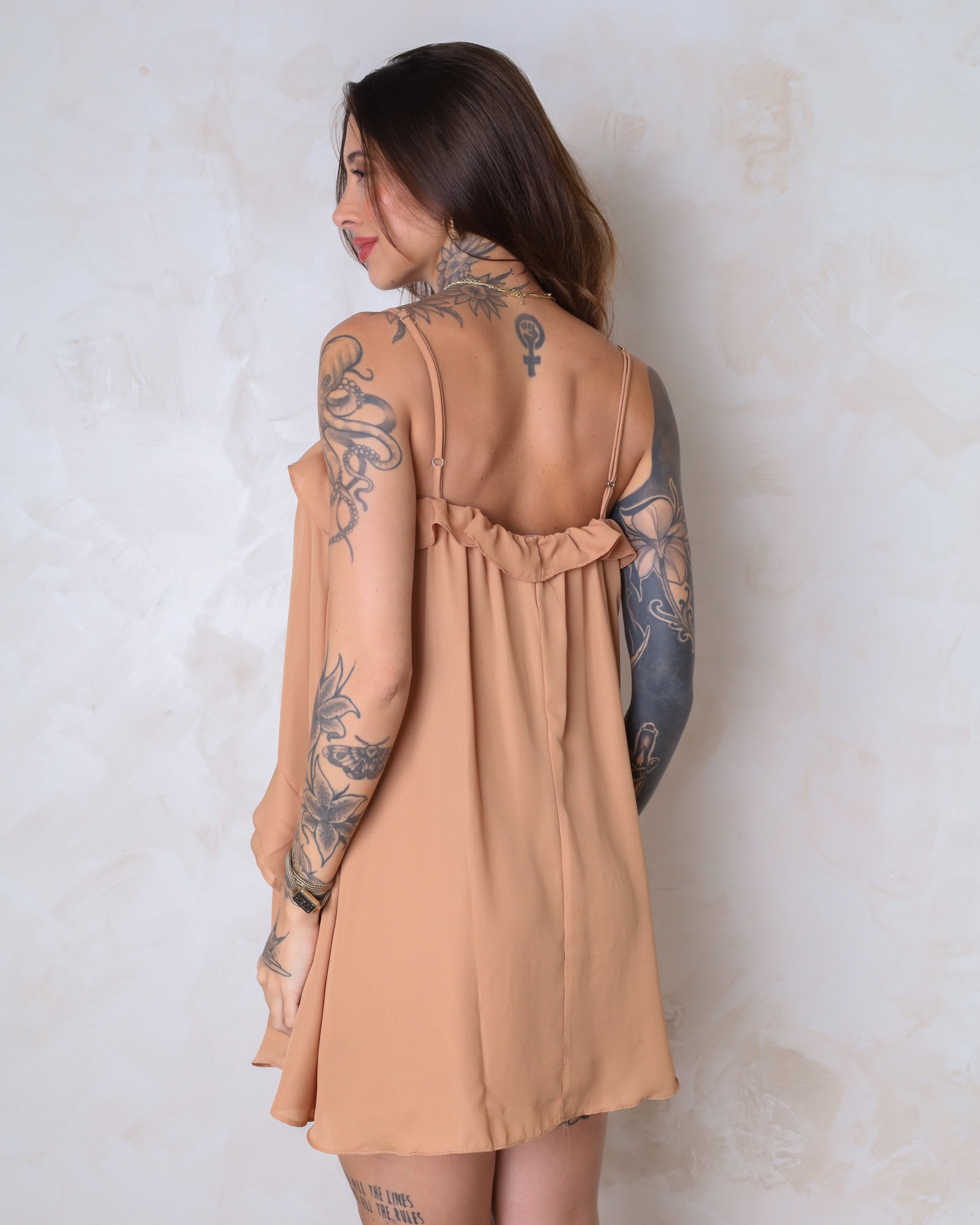 Vestido Curto Aurora Babados - Crepe