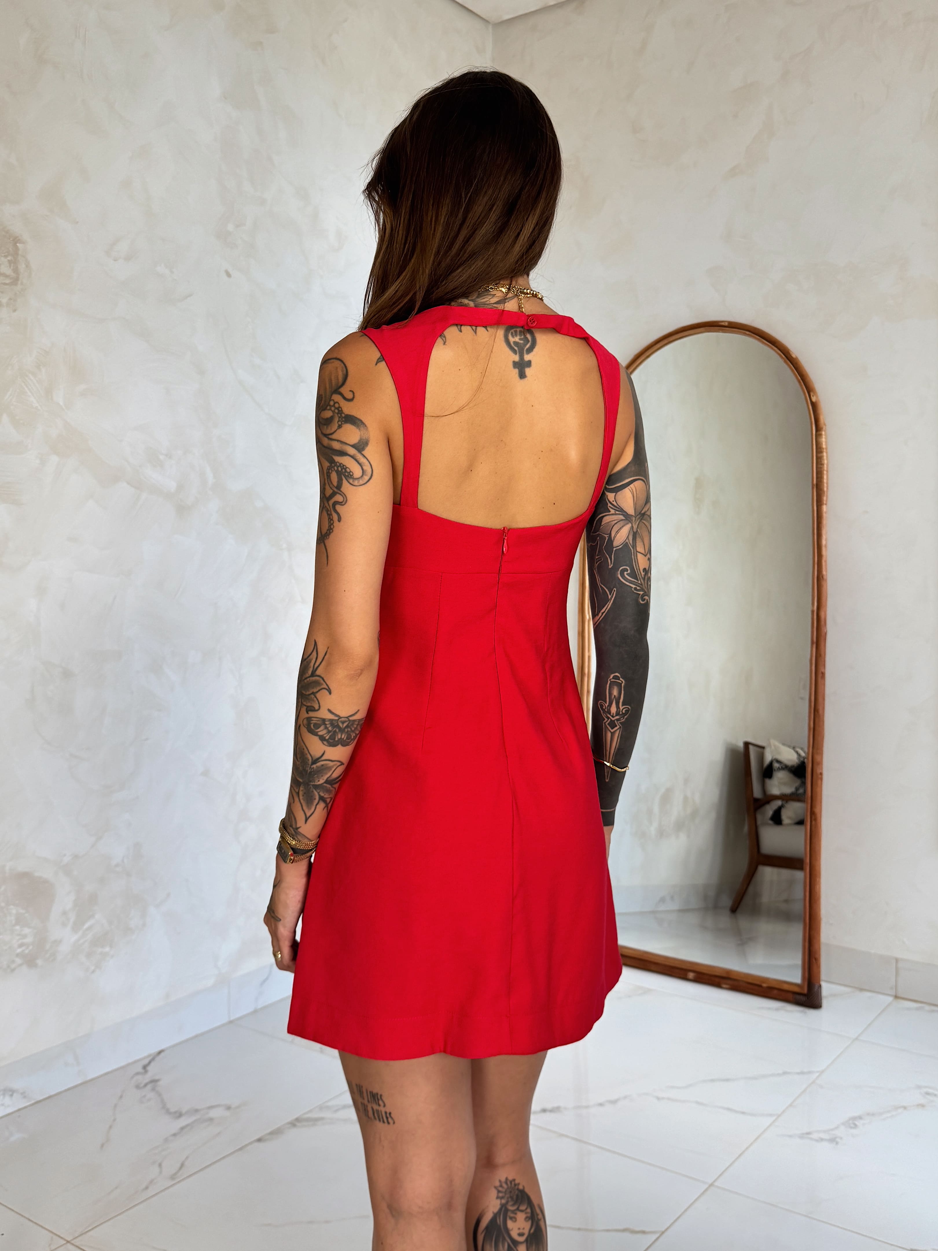 Vestido Curto Rouge - Busto Coração