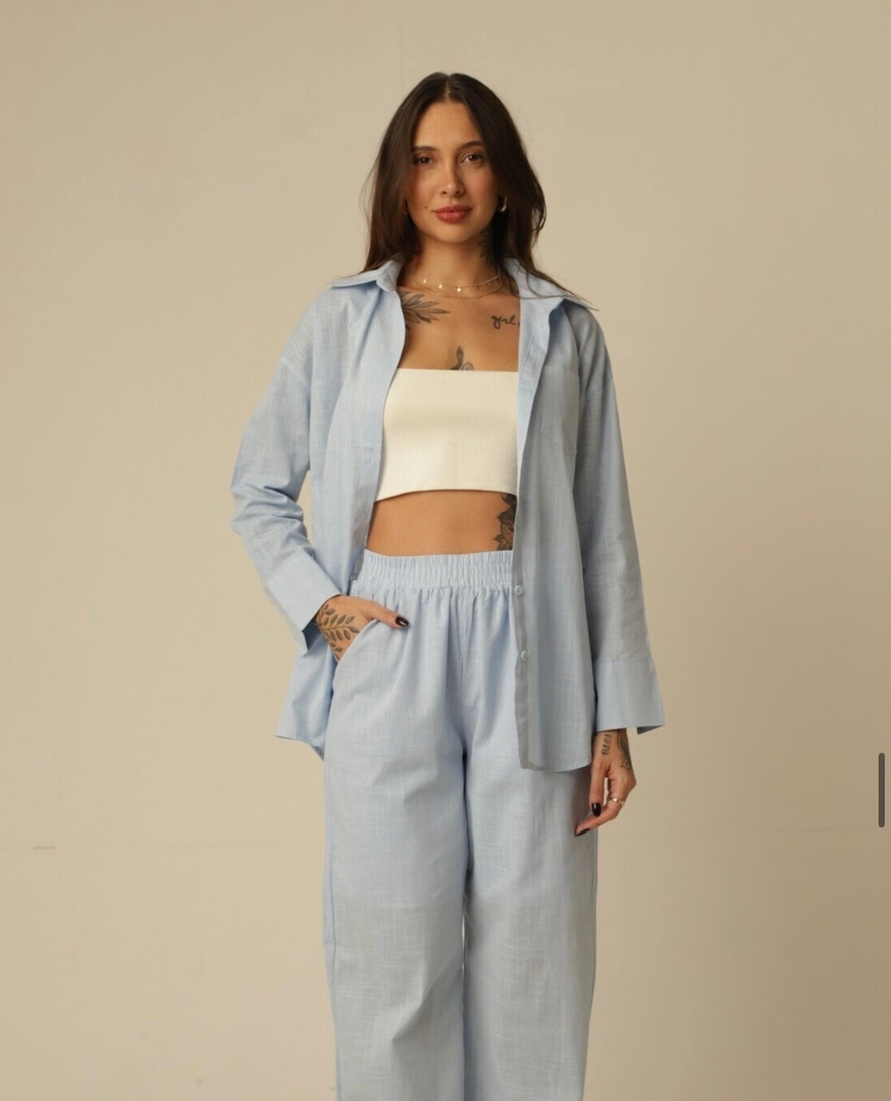 Conjunto Camisa + Calça em Algodão Brooklyn