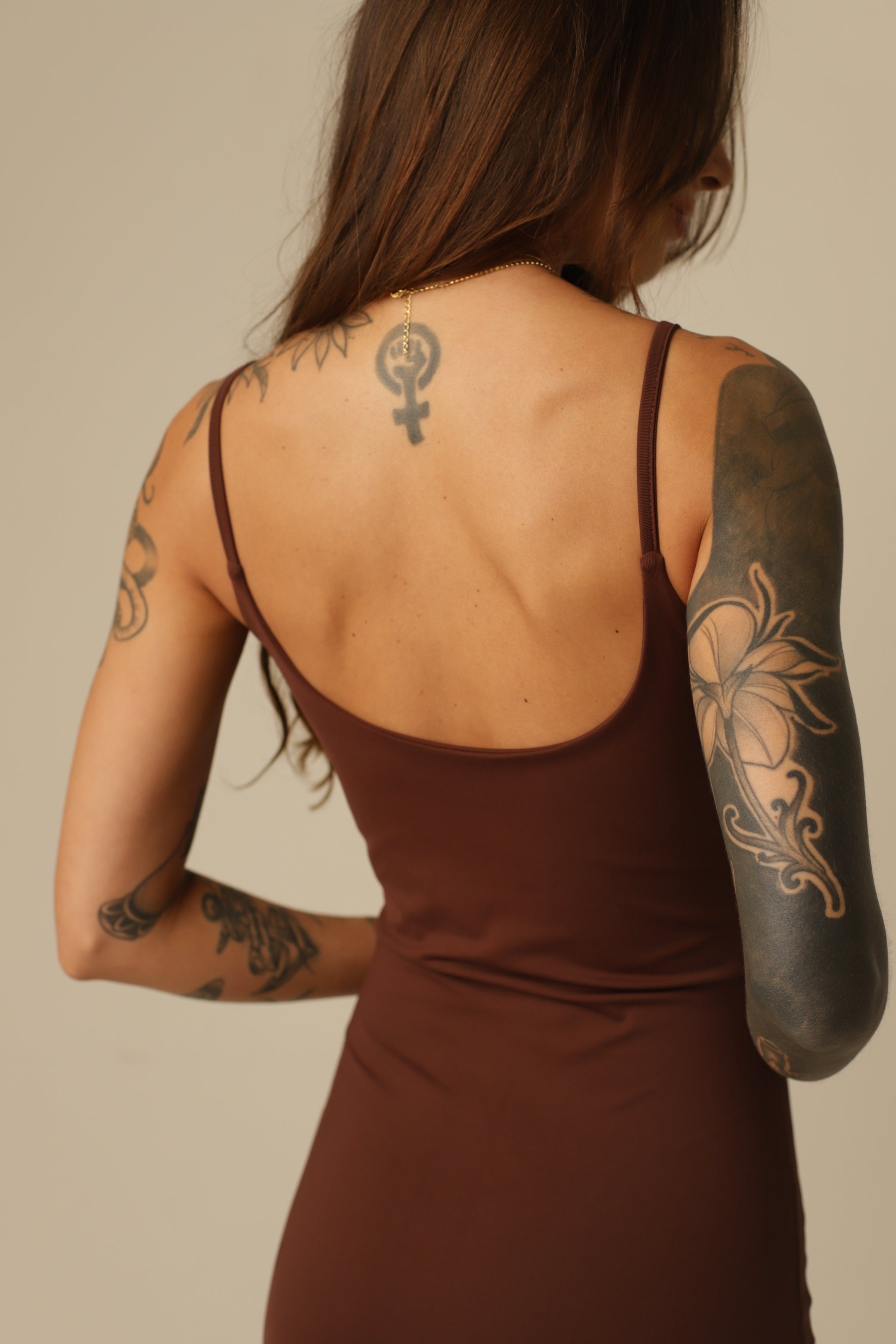 Vestido em Poliamida Basic - Alcinhas Finas