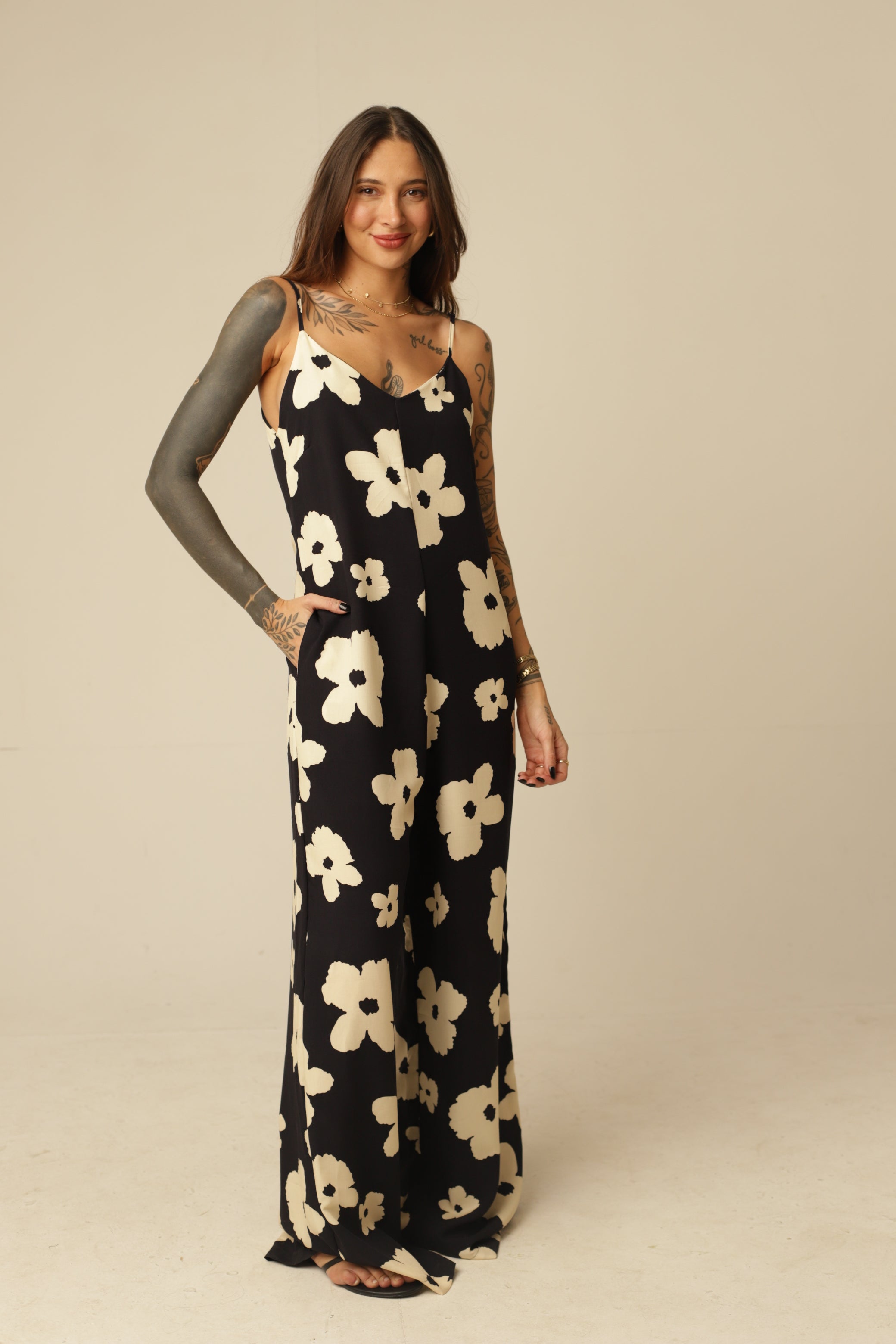 Macacão Basic Bali com Bolso - Maxi Floral