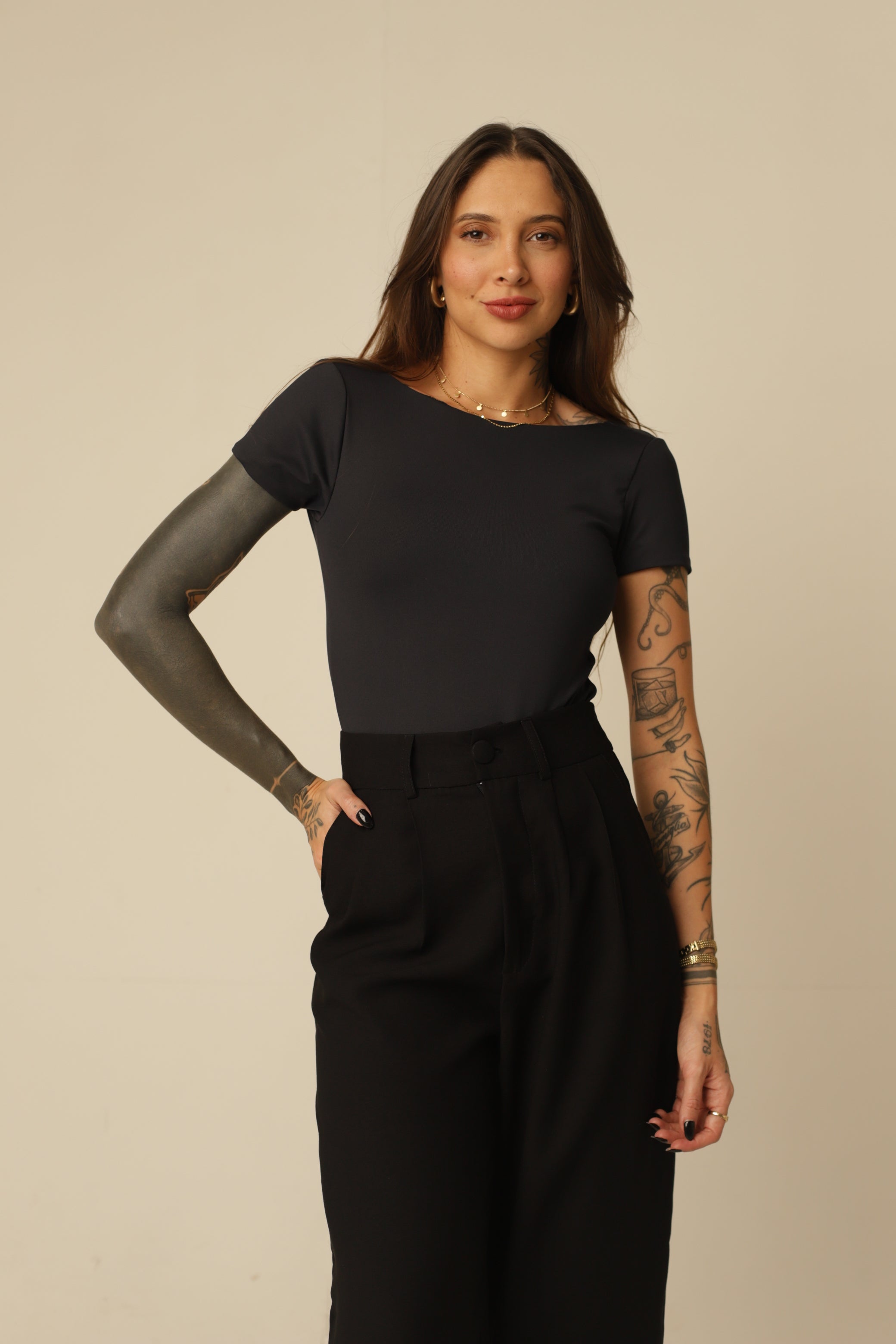 Calça Pantalona Alfaiataria Olga - Cós Botão