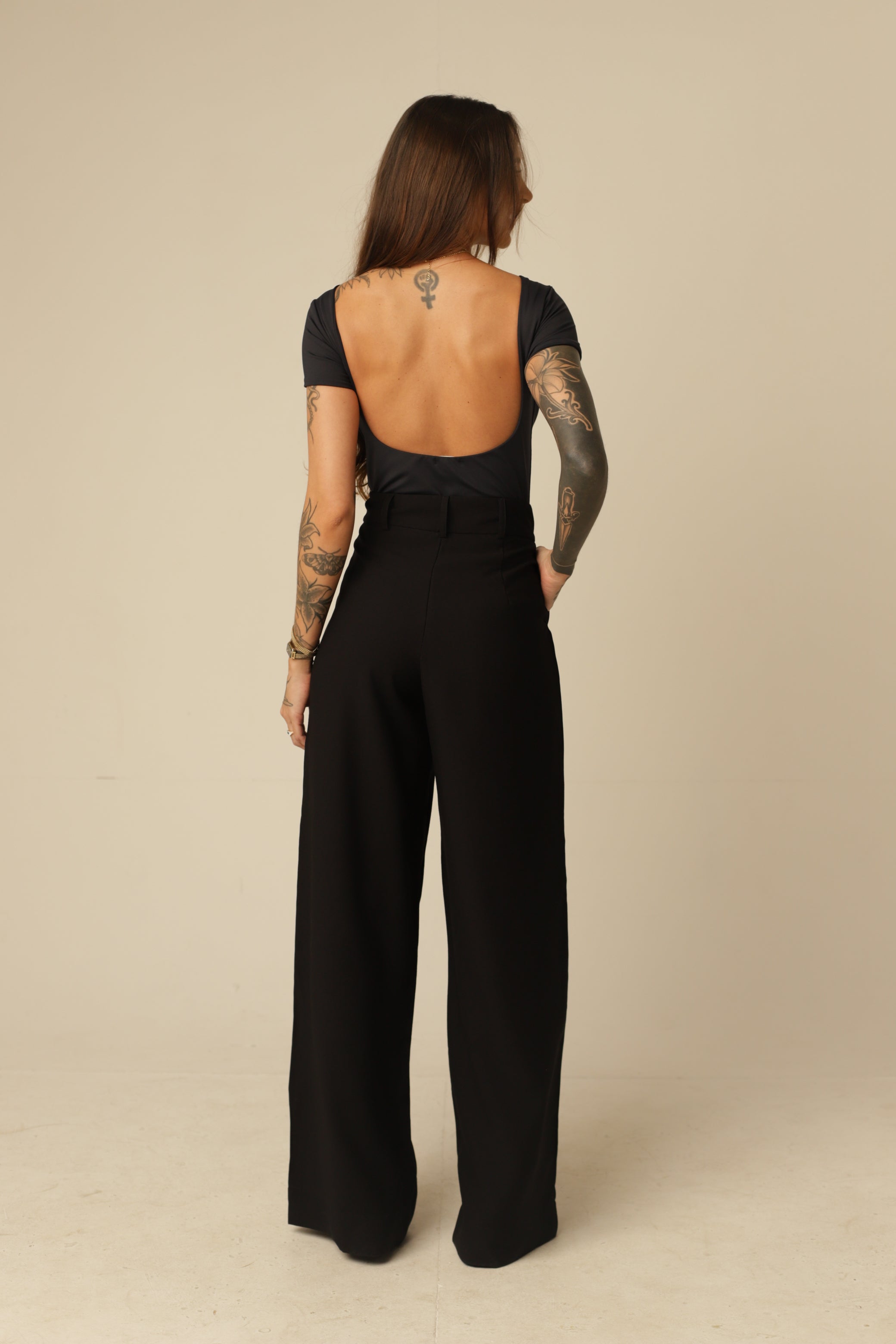 Calça Pantalona Alfaiataria Olga - Cós Botão