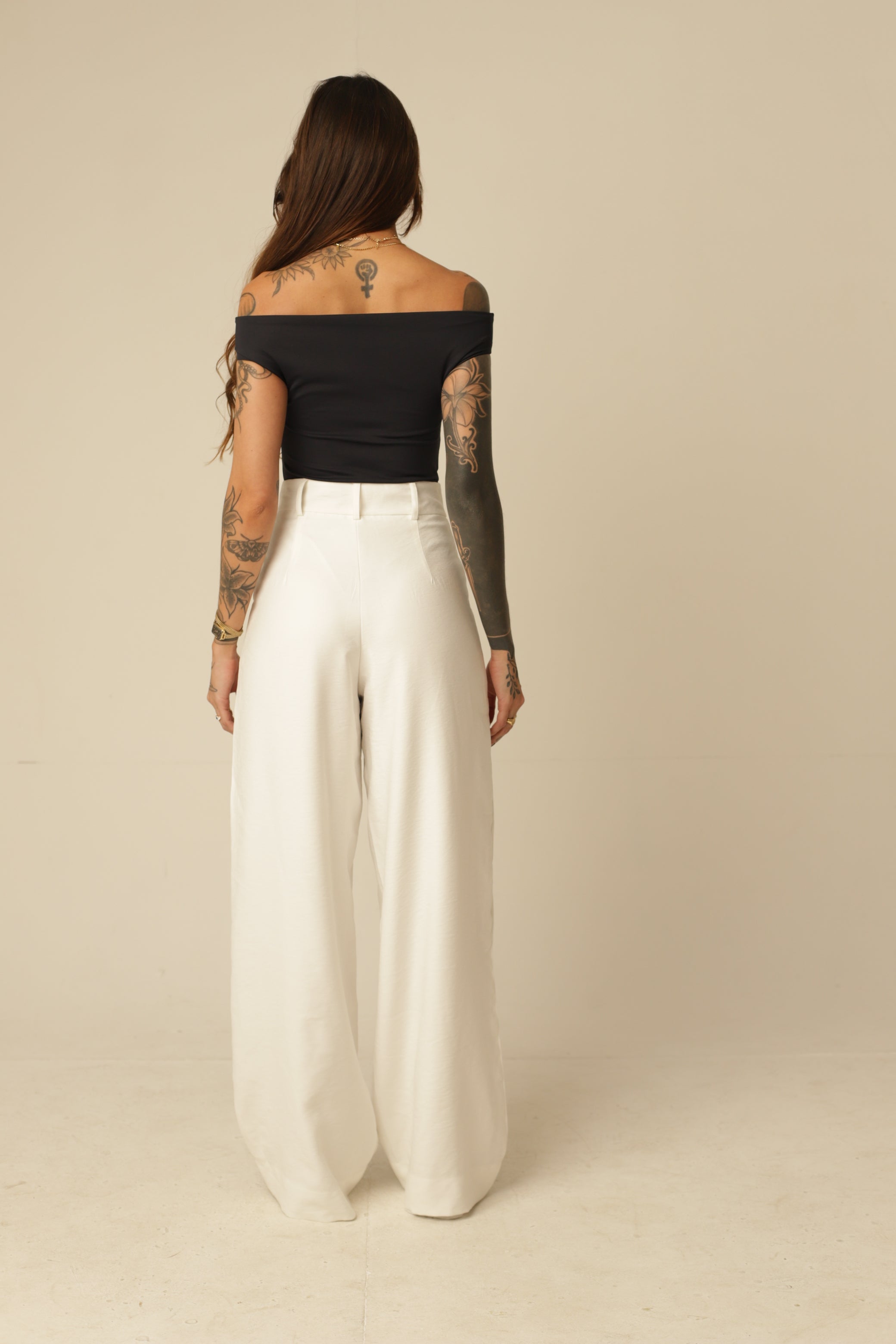 Calça Pantalona Alfaiataria Olga - Cós Botão