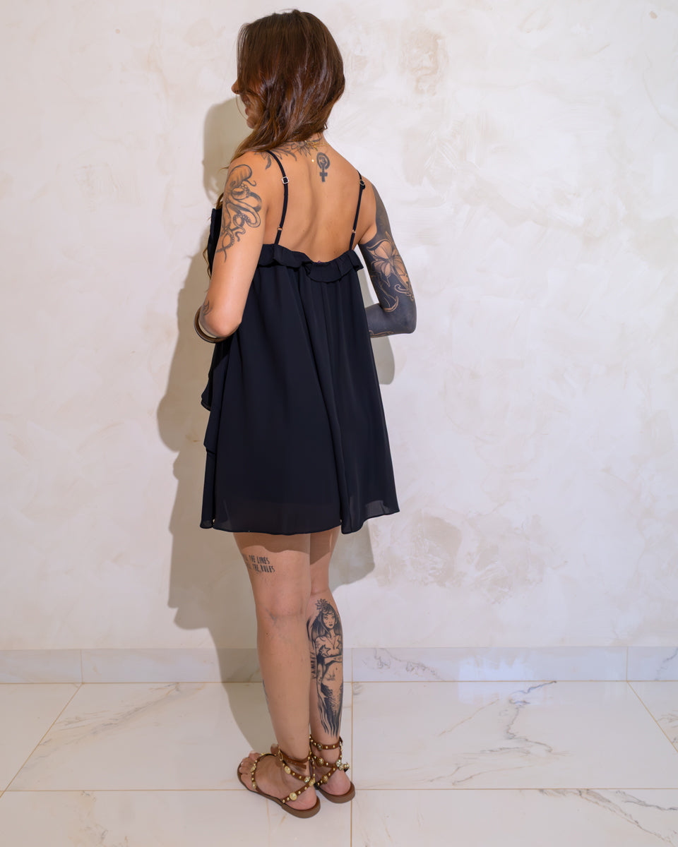 Vestido Curto Aurora Babados - Crepe