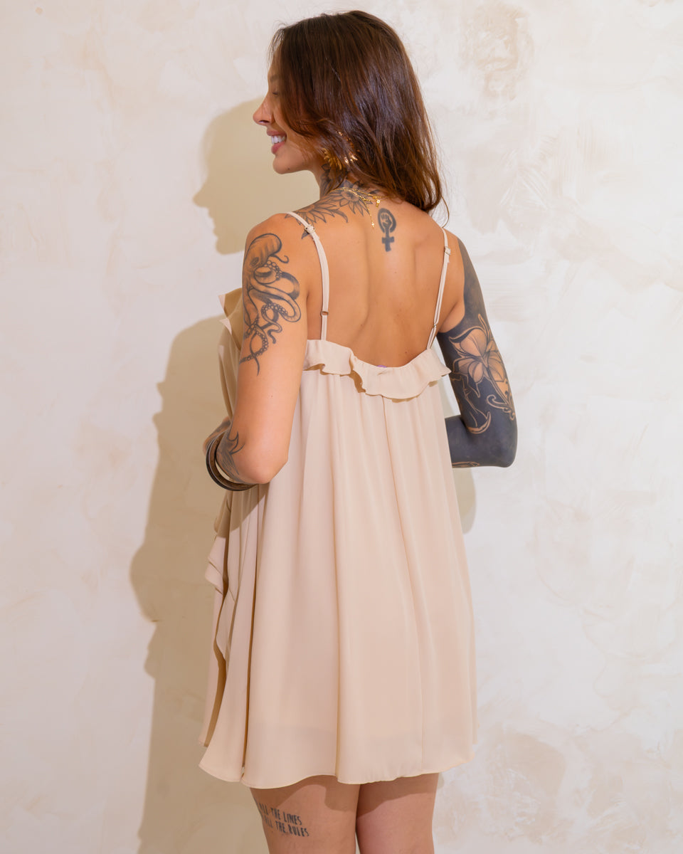 Vestido Curto Aurora Babados - Crepe