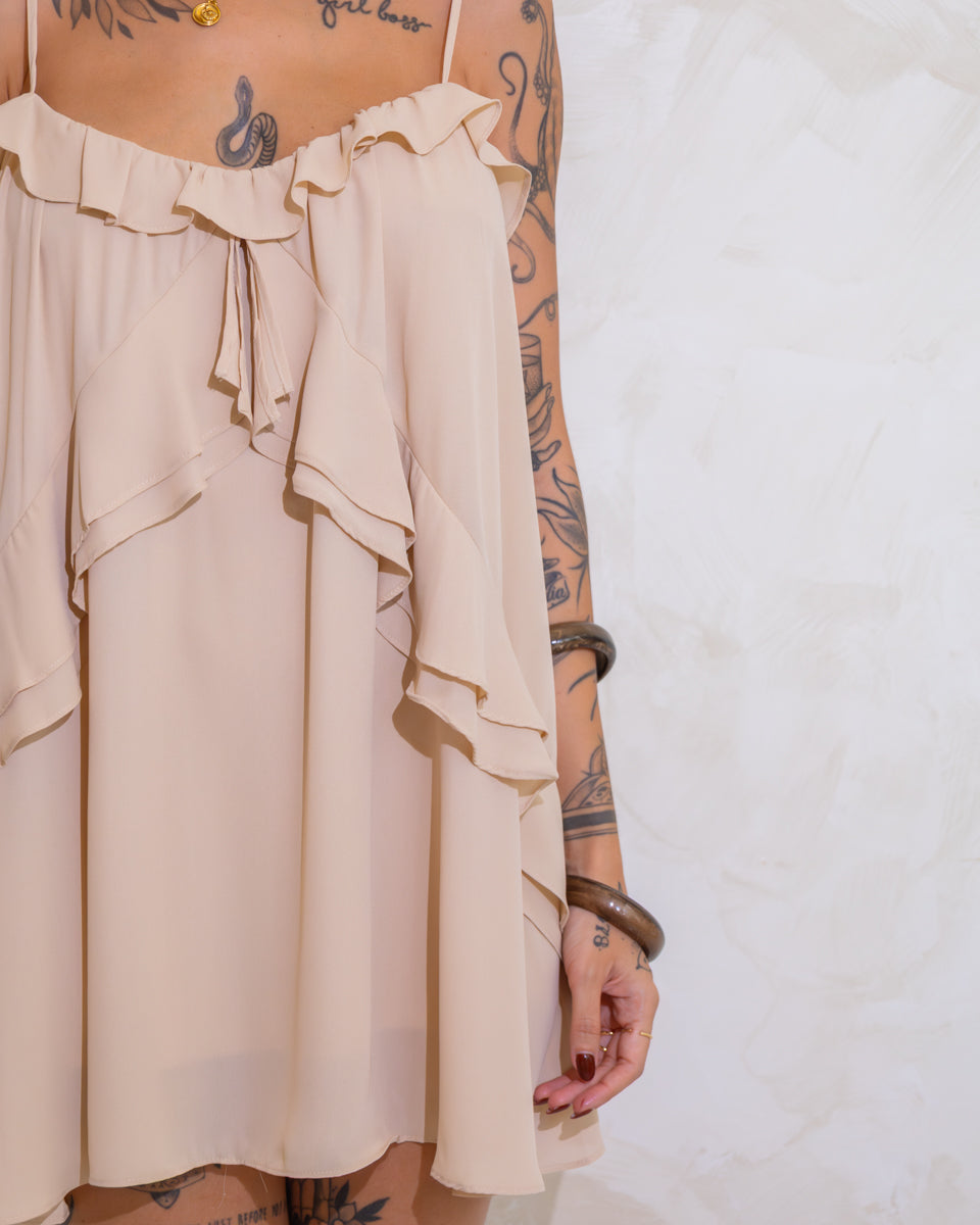 Vestido Curto Aurora Babados - Crepe