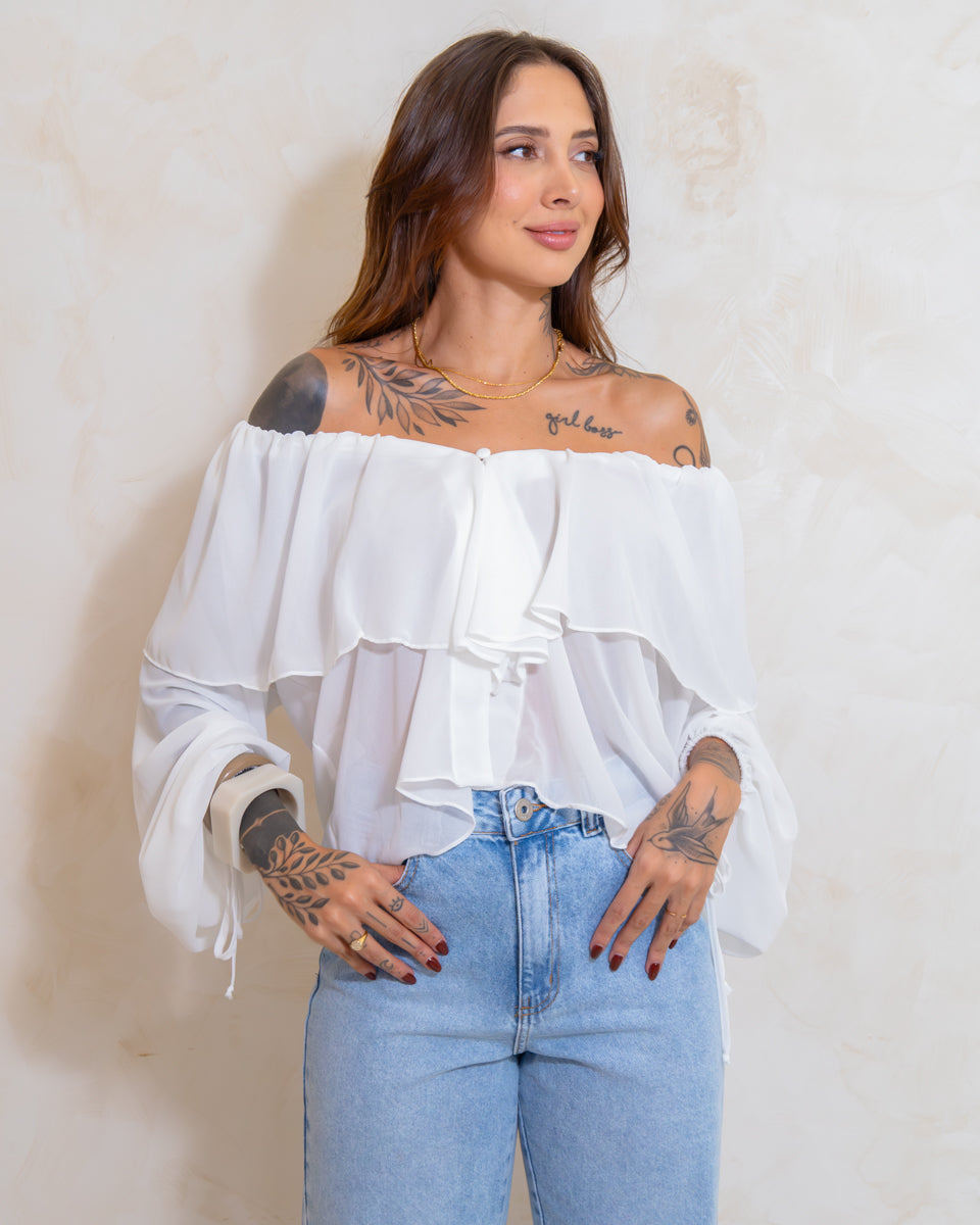 Blusa Babados Romana - Toque de Seda