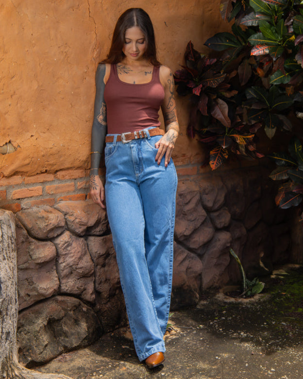 Calça Jeans Wide Leg Serena