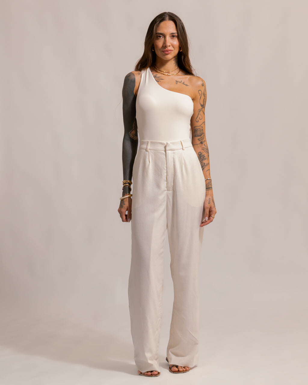 Calça Pantalona Alfaiataria em Linho - Patrícia