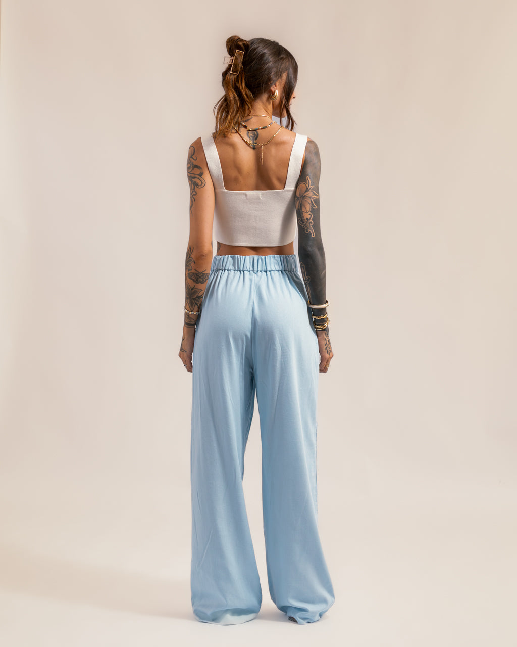 Calça Pantalona Alfaiataria em Linho - Patrícia