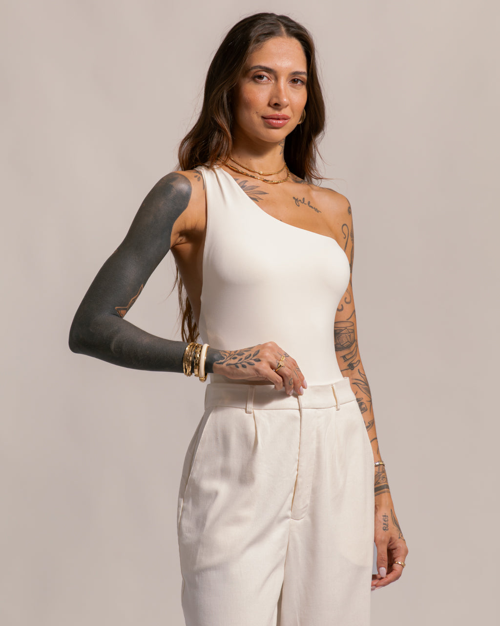 Calça Pantalona Alfaiataria em Linho - Patrícia