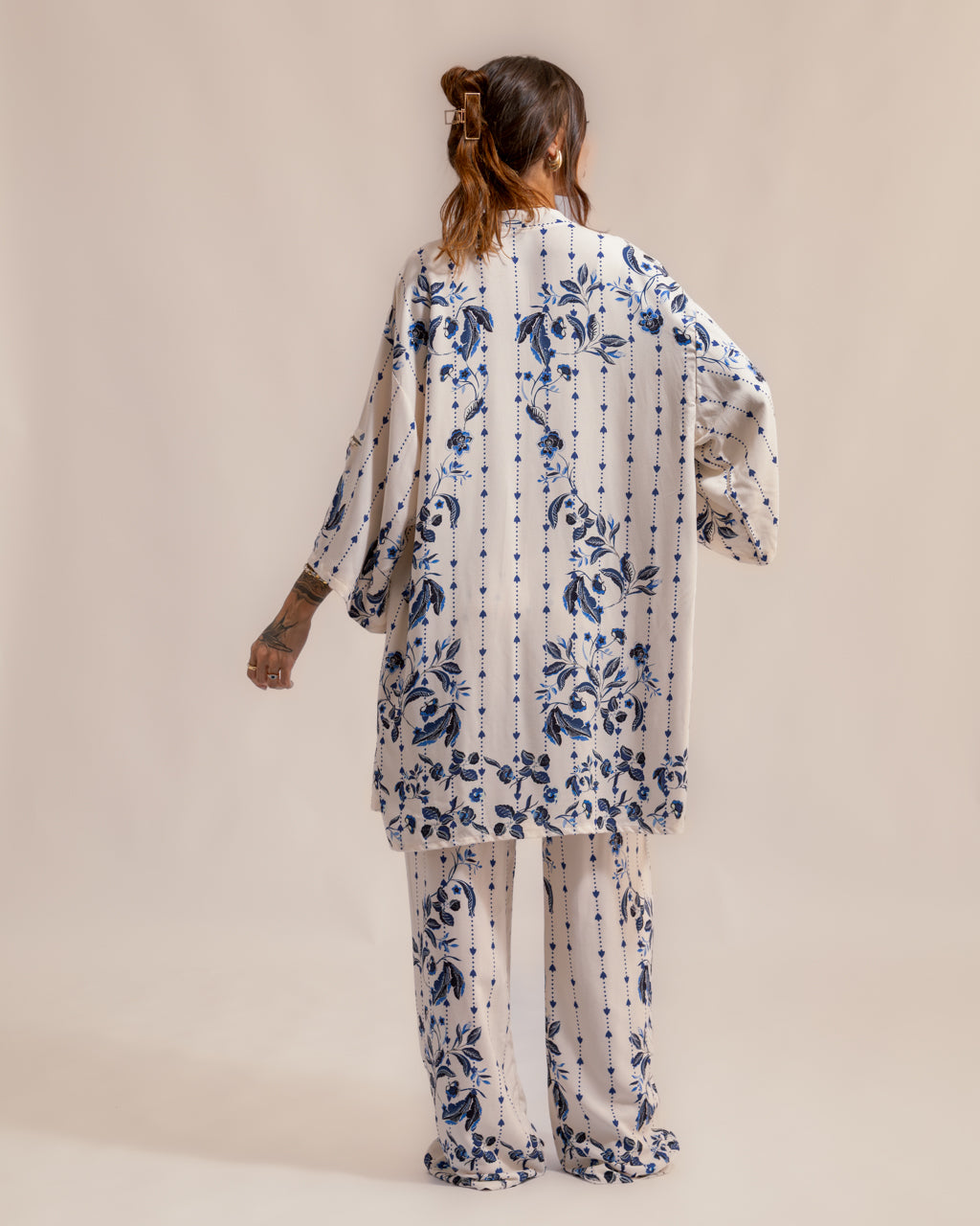 Calça Pantalona Estampa Jardim Atenas