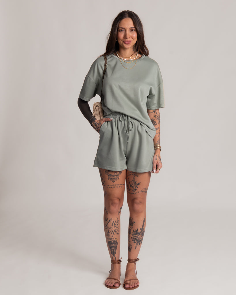 Conjunto Short + Blusa - Malha Premium Solenne