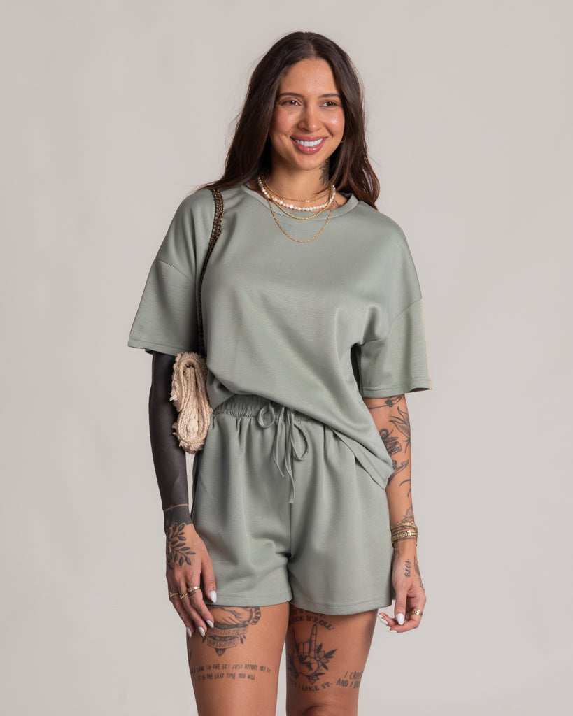 Conjunto Short + Blusa - Malha Premium Solenne