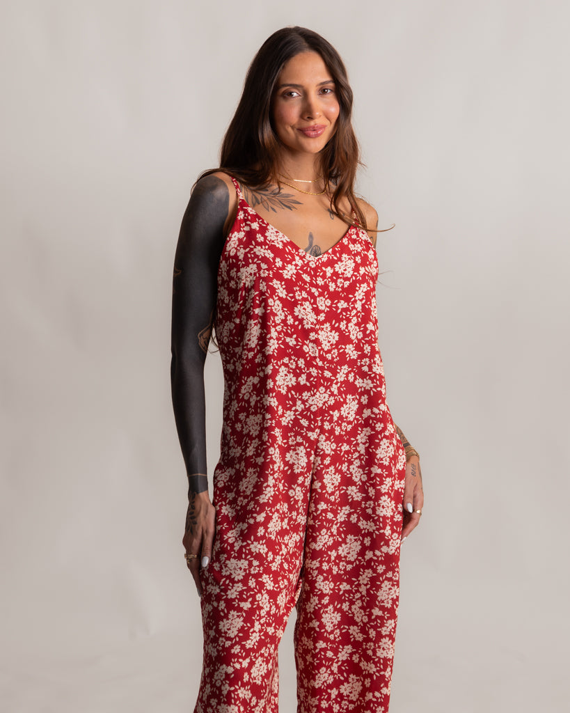 Macacão Basic Bali com Bolso- Floral Liberty