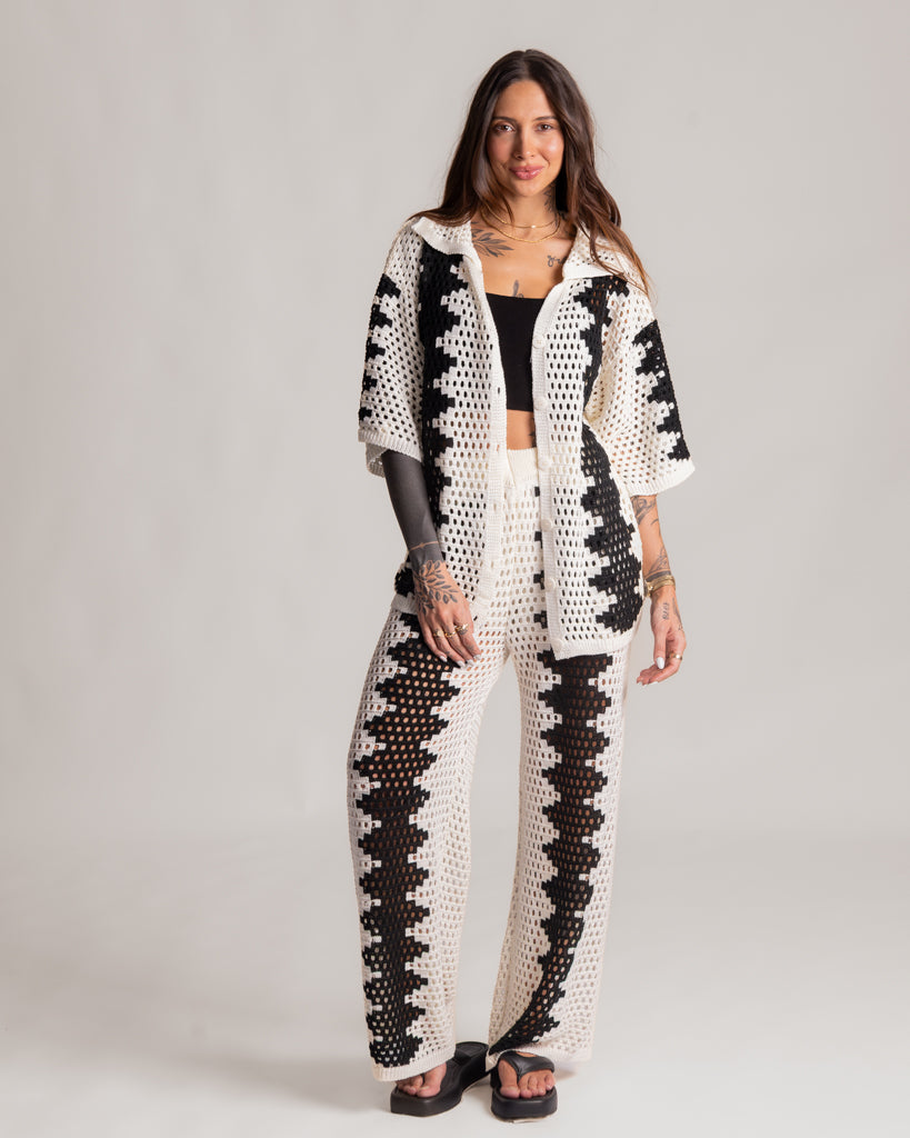 Conjunto Calça + Camisa em Tricot Noronha