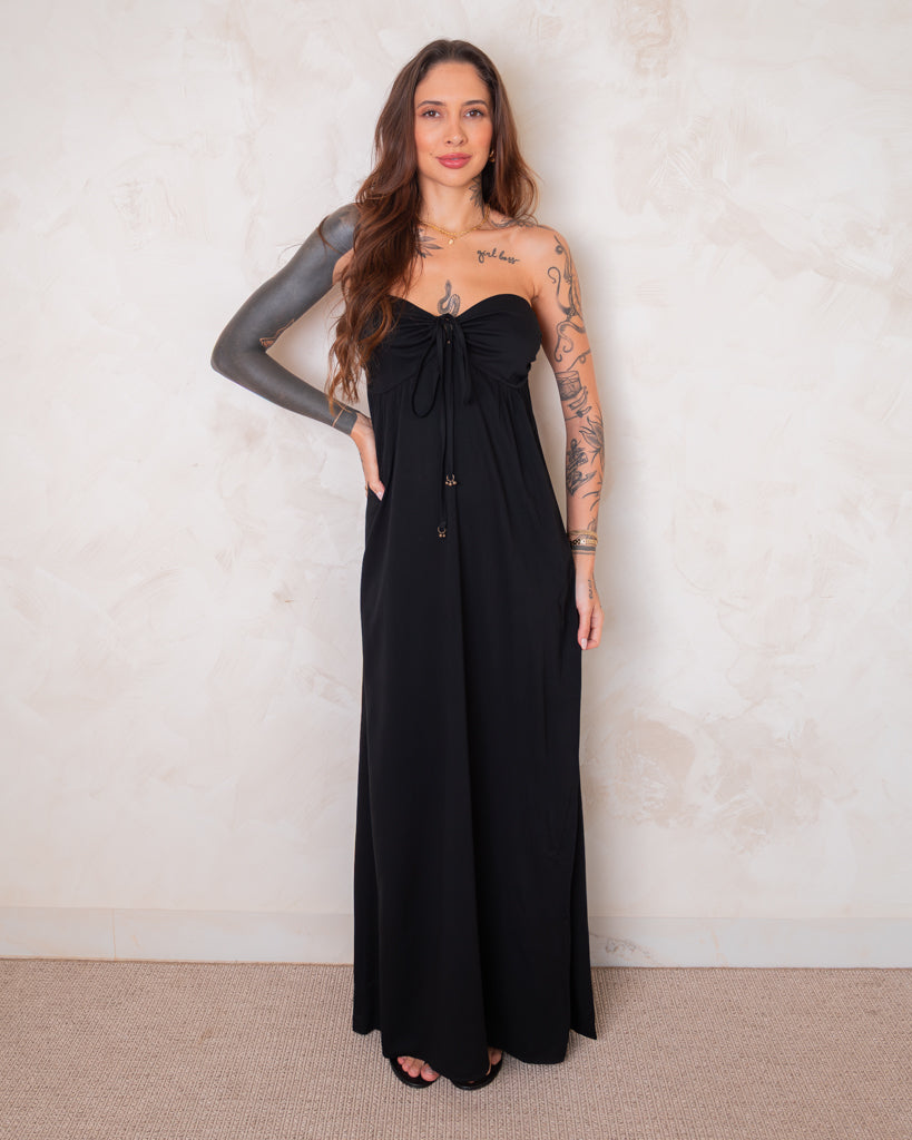 Vestido Longuete Brisa - Amarração Busto 2 em 1