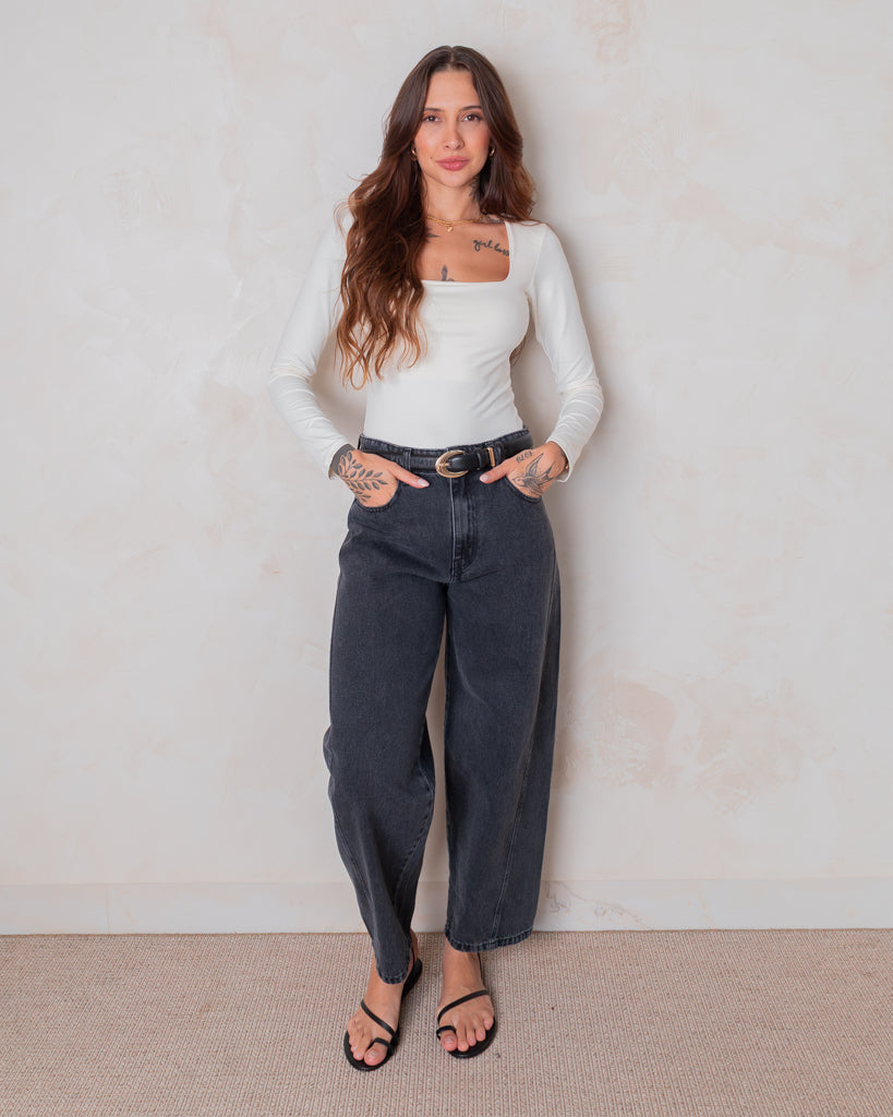 Body Poliamida Camille - Decote Quadrado