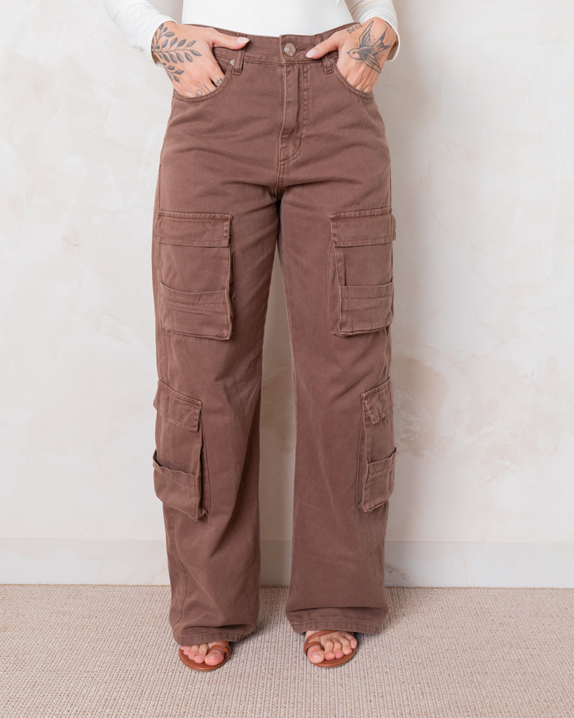Calça Cargo Brick em Sarja