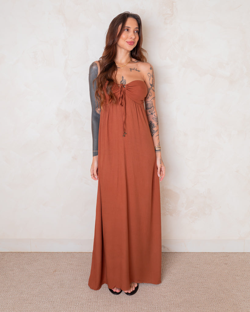 Vestido Longuete Brisa - Amarração Busto 2 em 1
