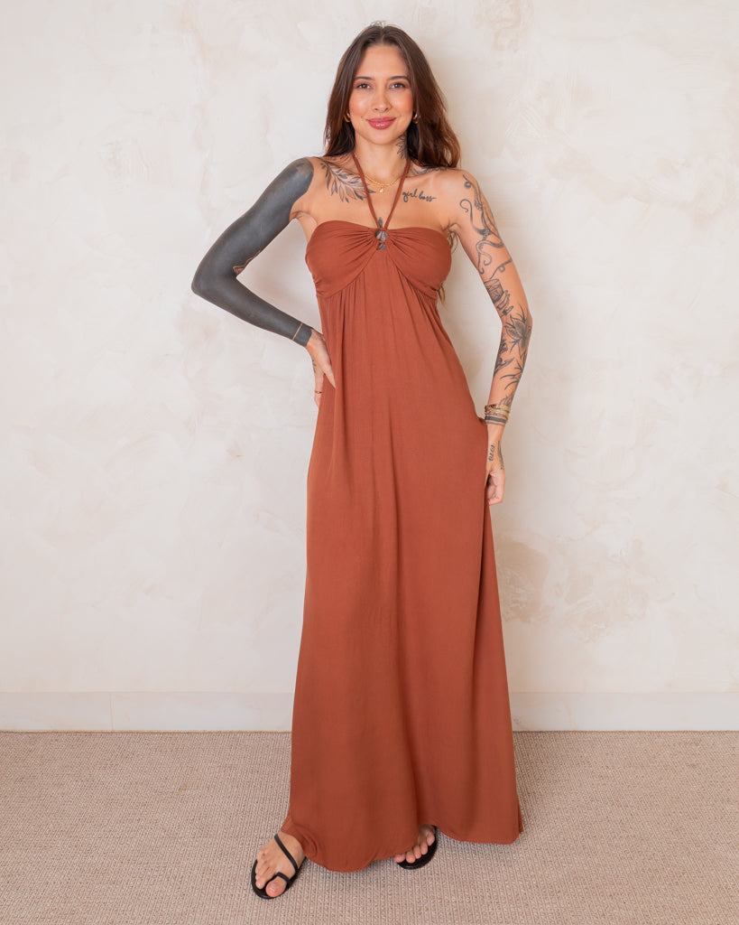Vestido Longuete Brisa - Amarração Busto 2 em 1