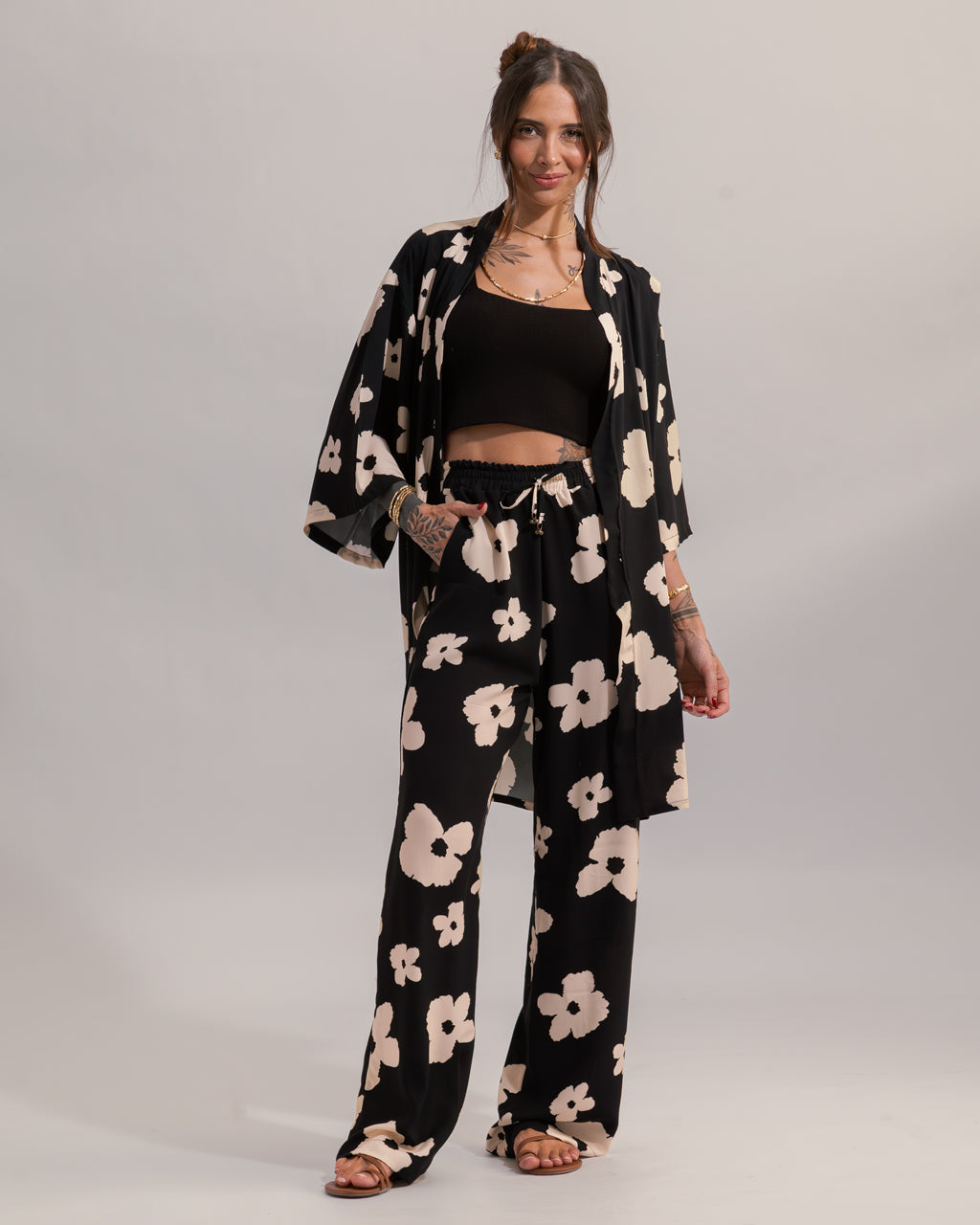 Calça Pantalona Estampa Maxi Floral