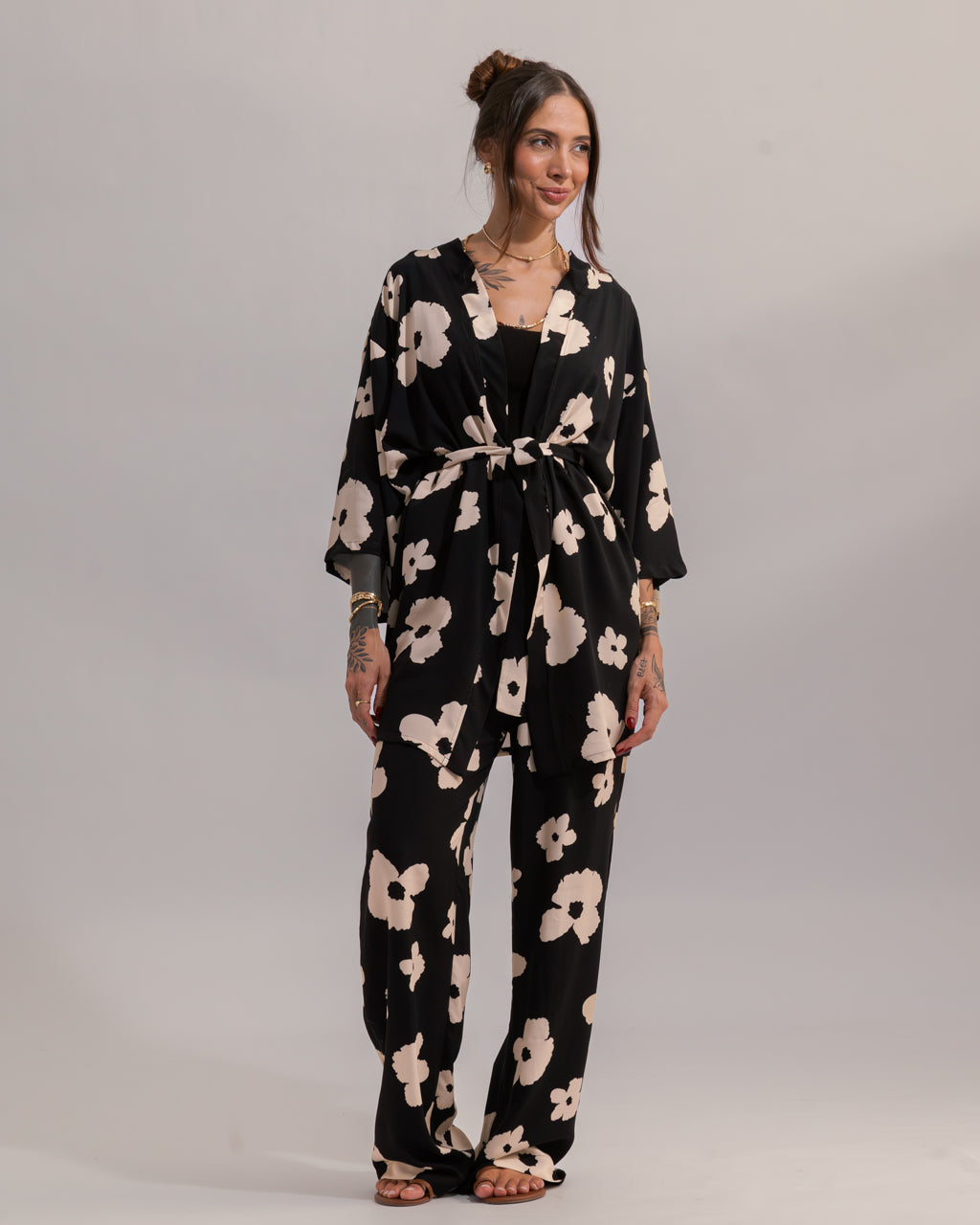 Calça Pantalona Estampa Maxi Floral