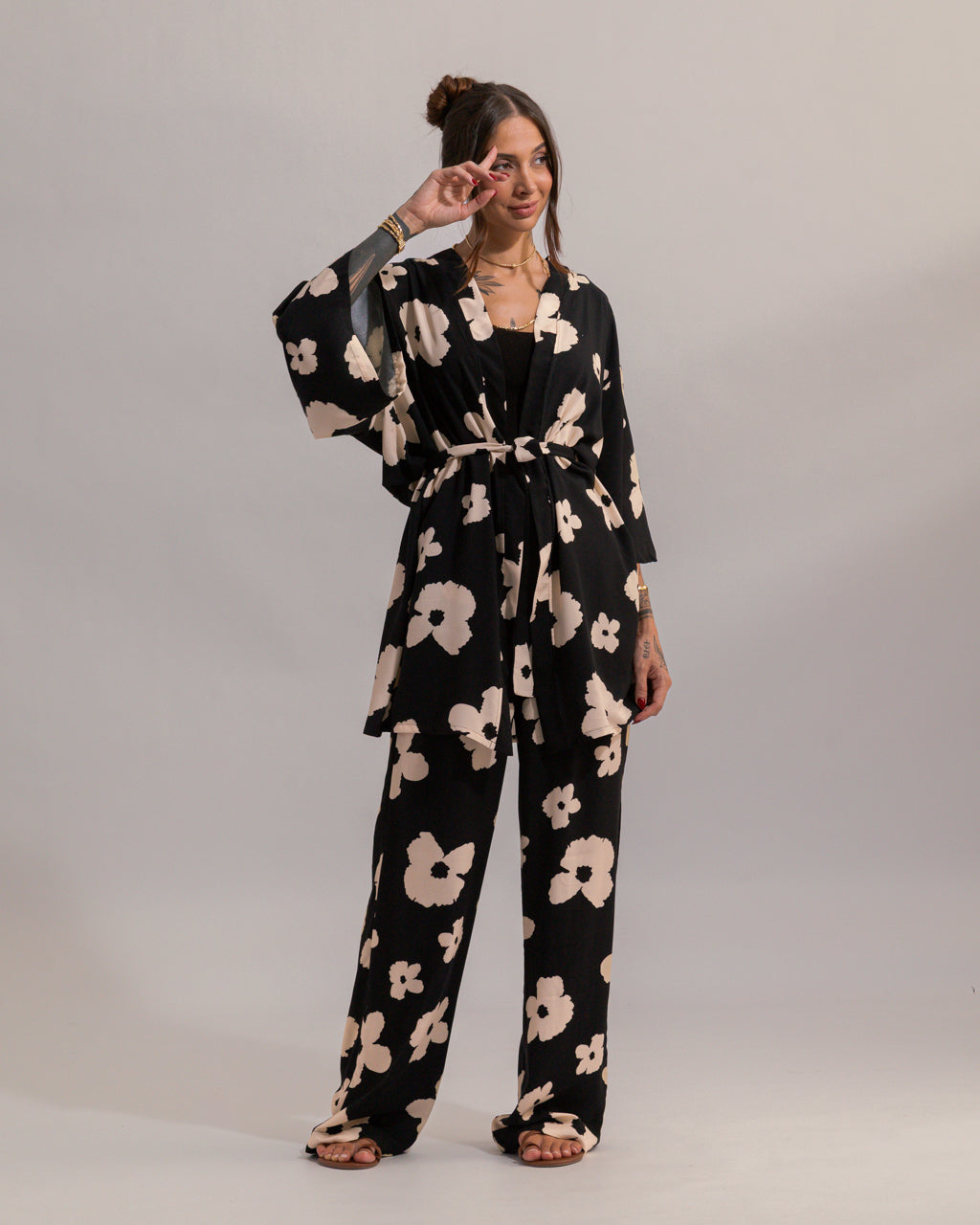 Calça Pantalona Estampa Maxi Floral