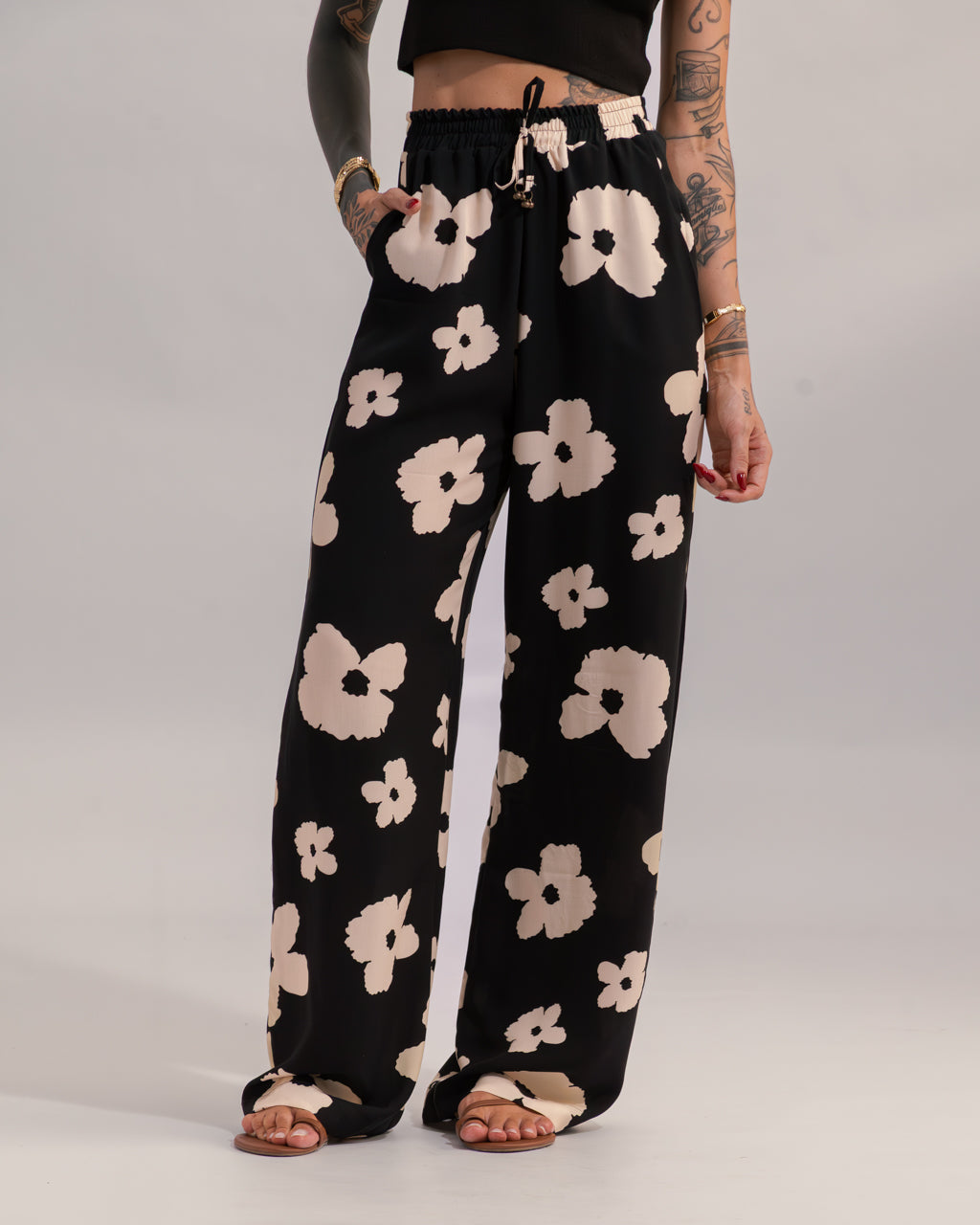 Calça Pantalona Estampa Maxi Floral