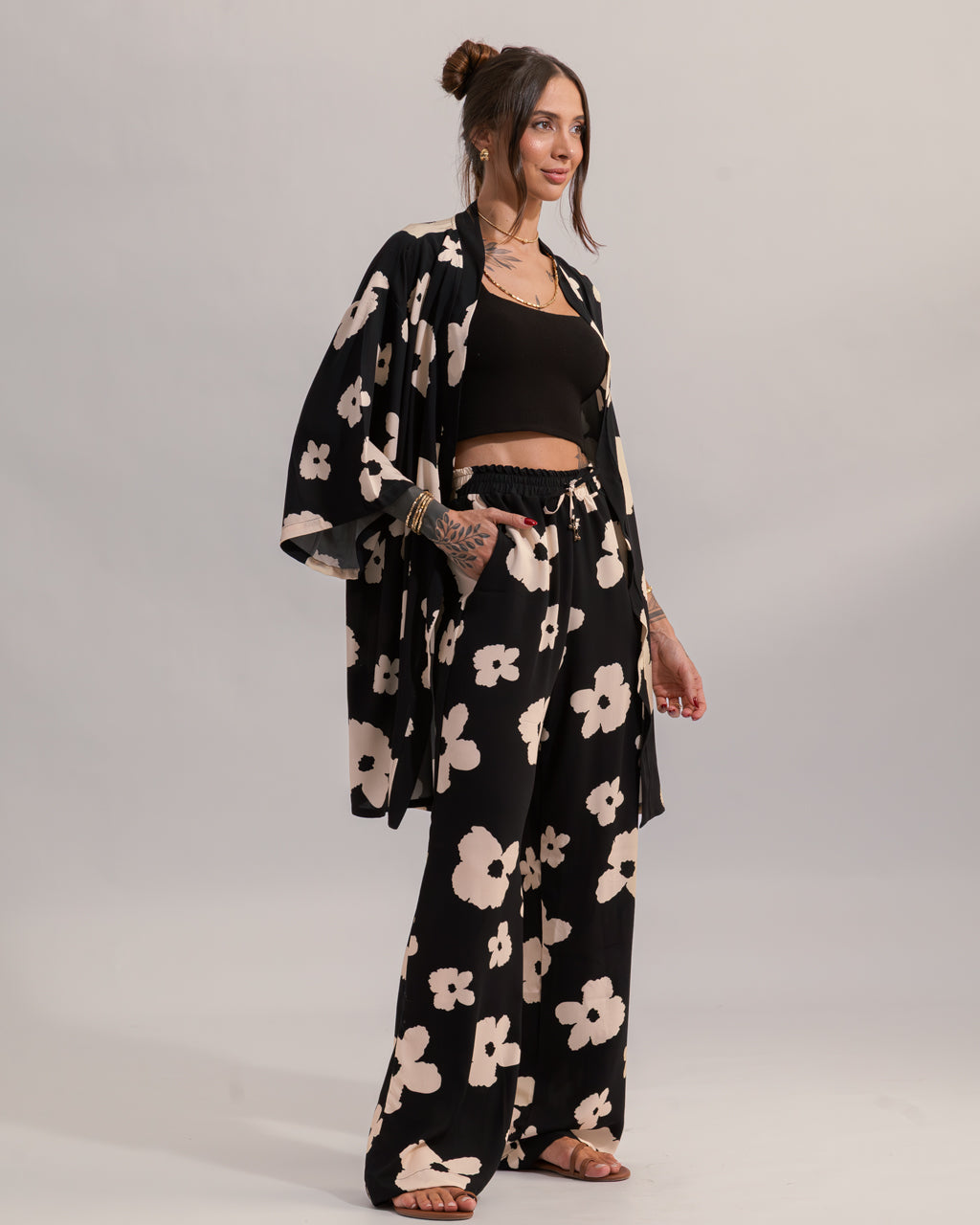 Calça Pantalona Estampa Maxi Floral