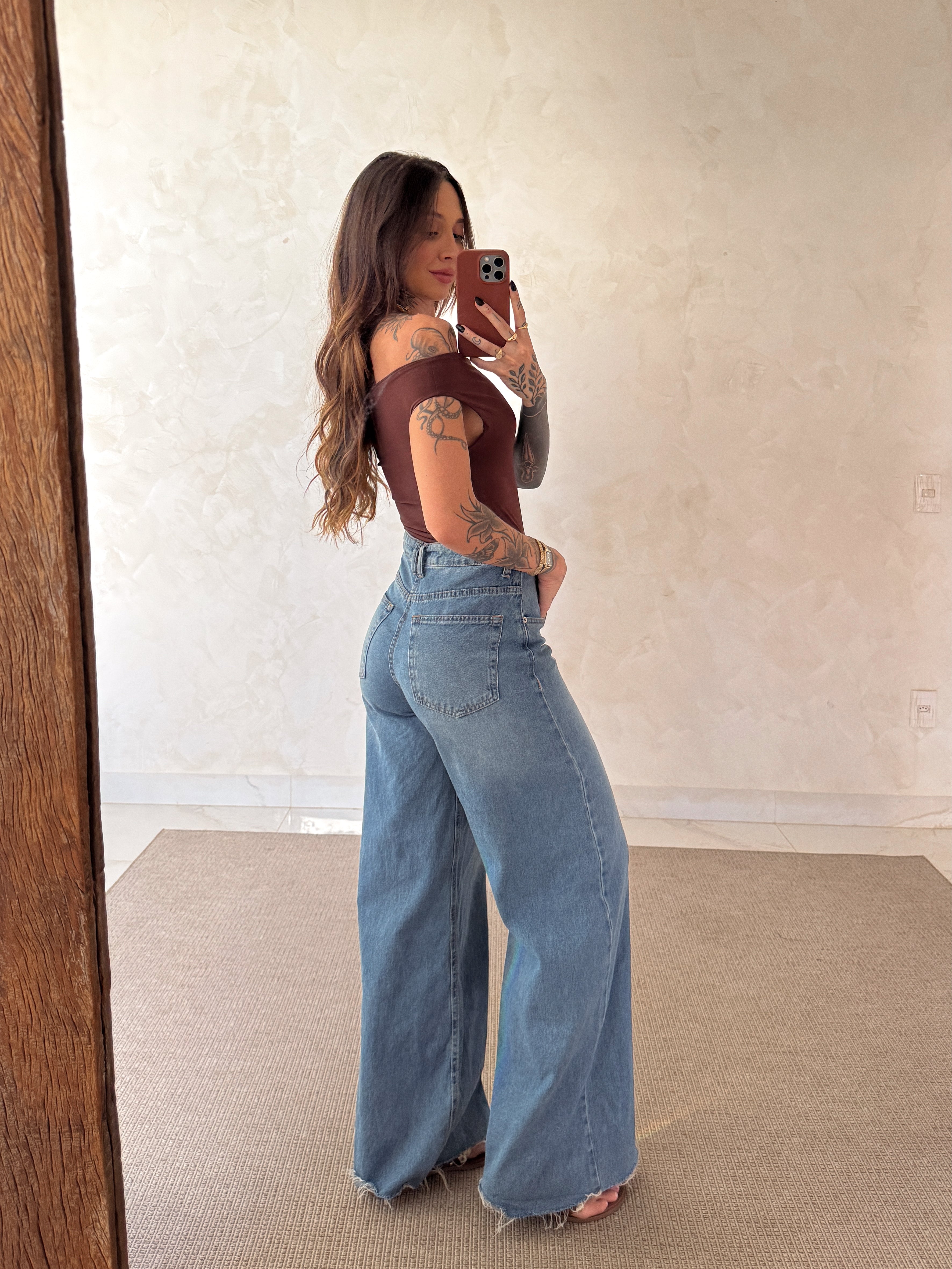 Pantalona Jeans Palazzo