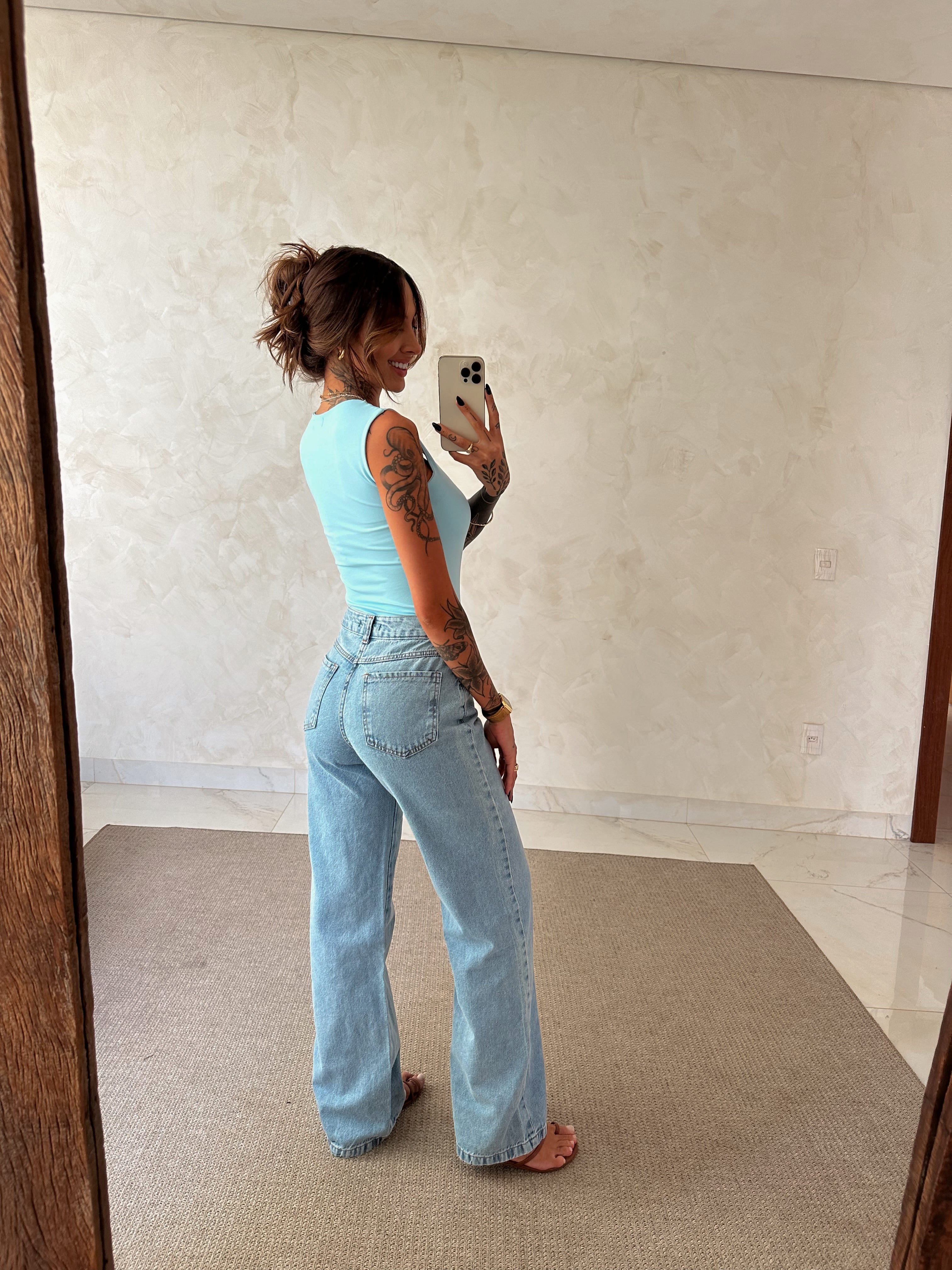 Calça Wide Leg  Vintage