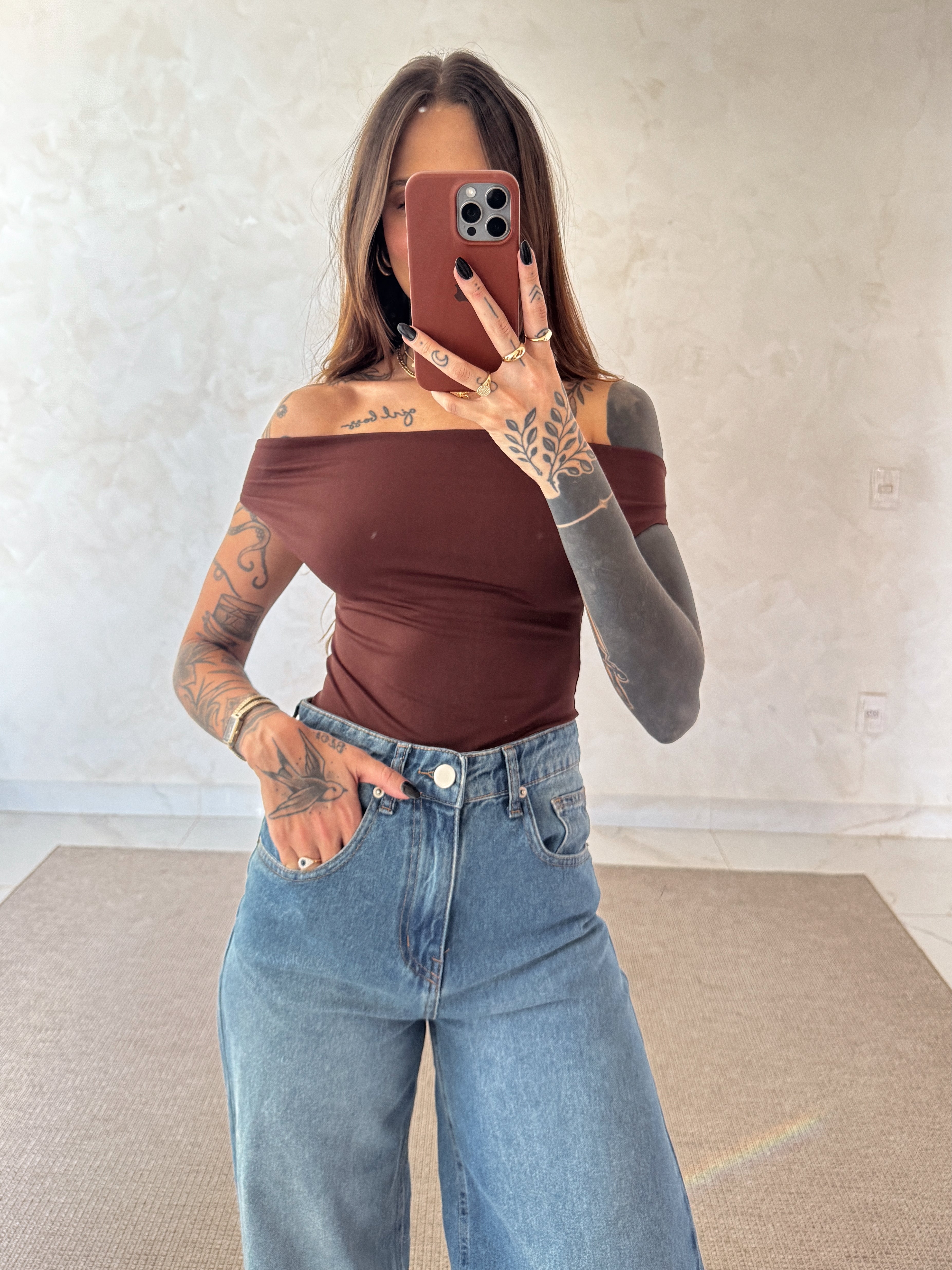 Pantalona Jeans Palazzo