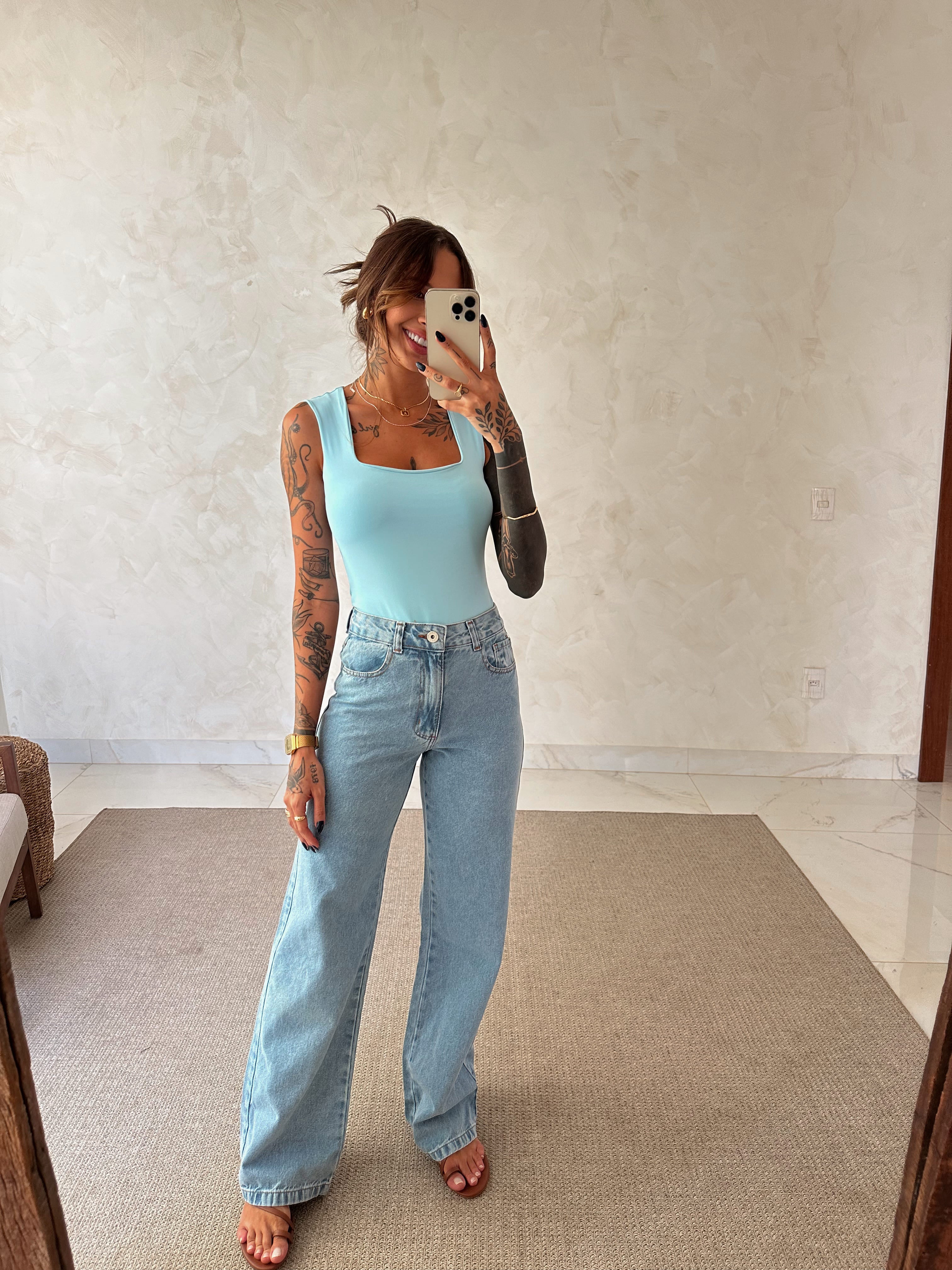 Calça Wide Leg  Vintage