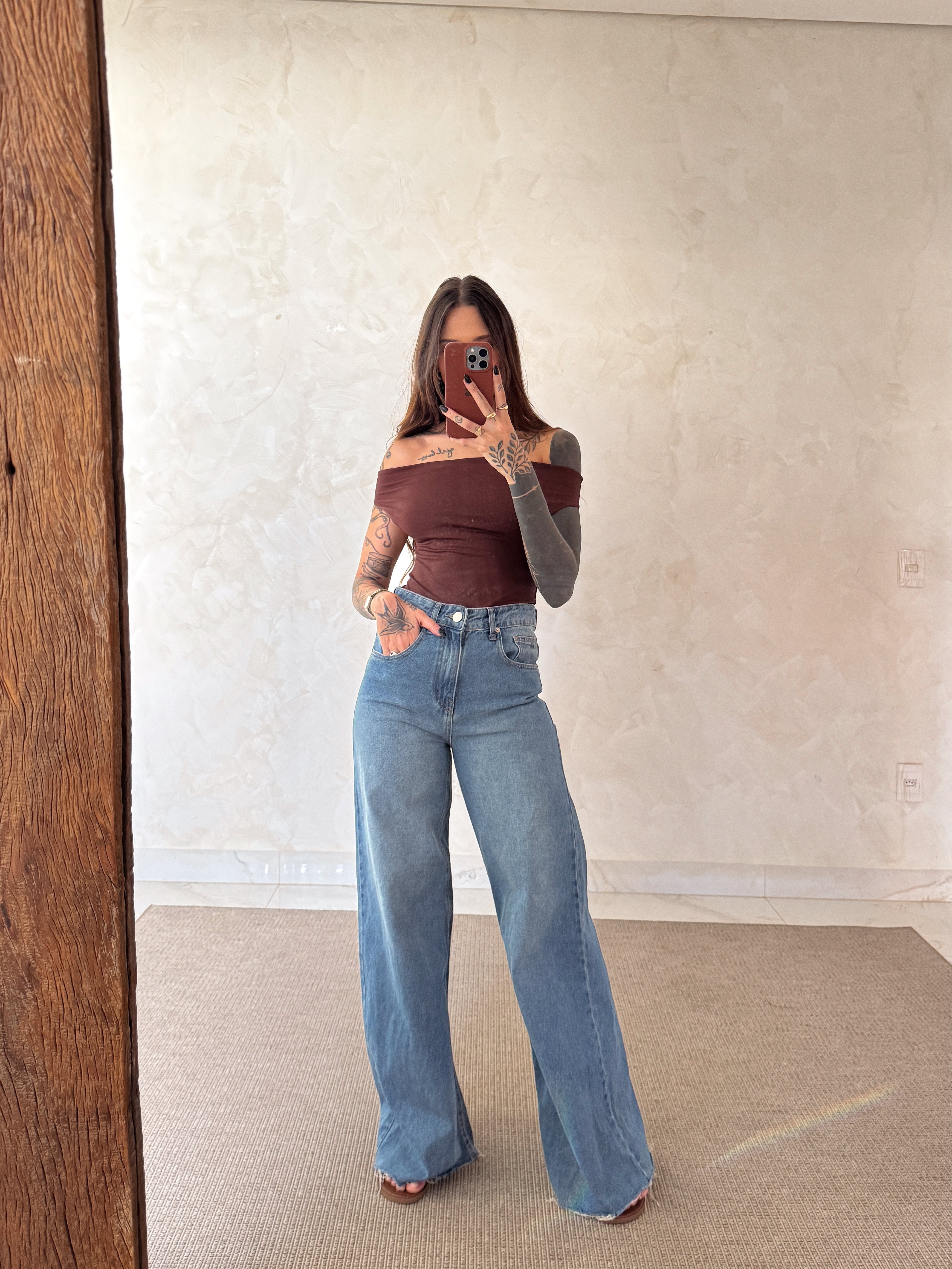 Pantalona Jeans Palazzo