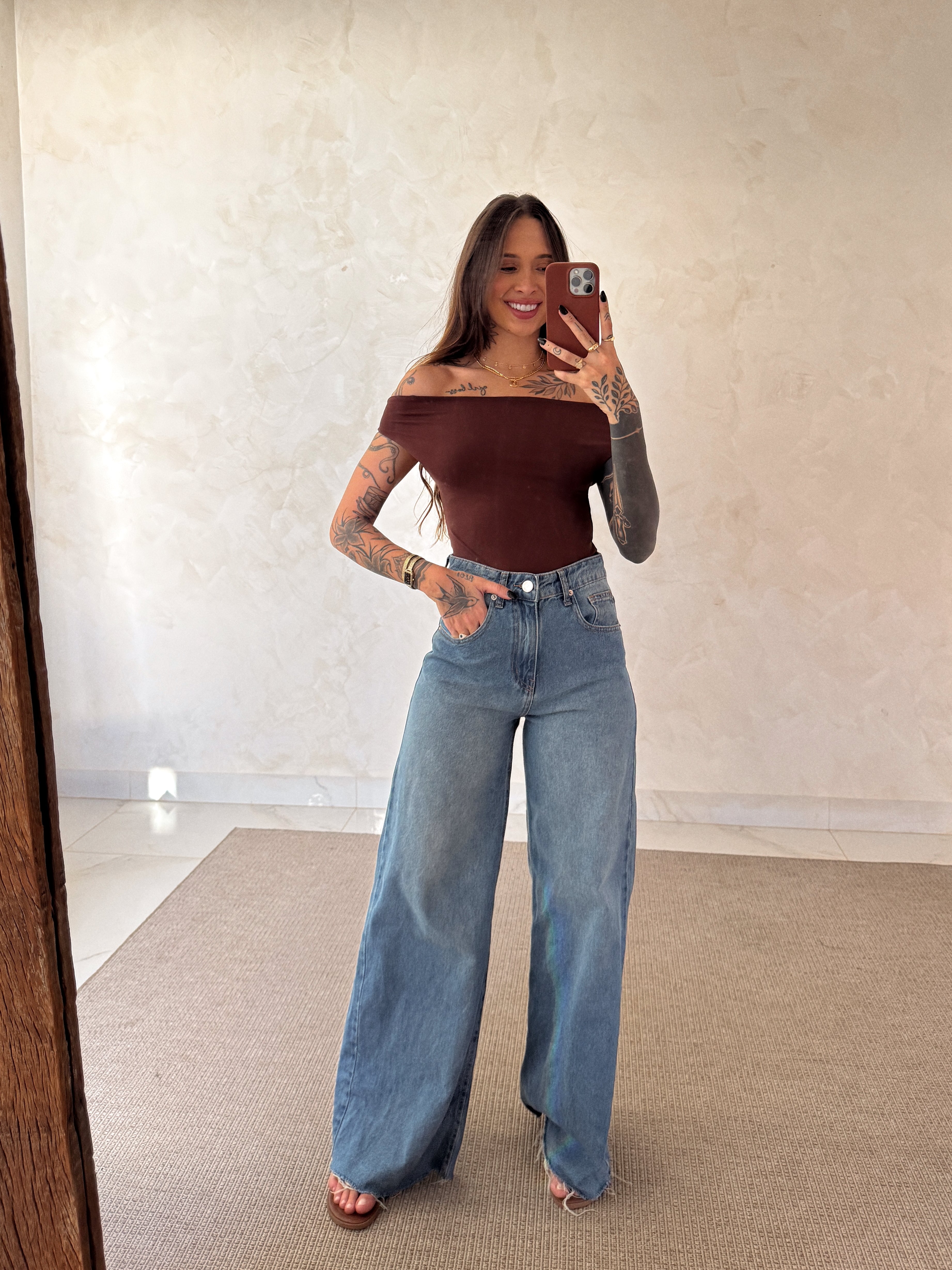 Pantalona Jeans Palazzo