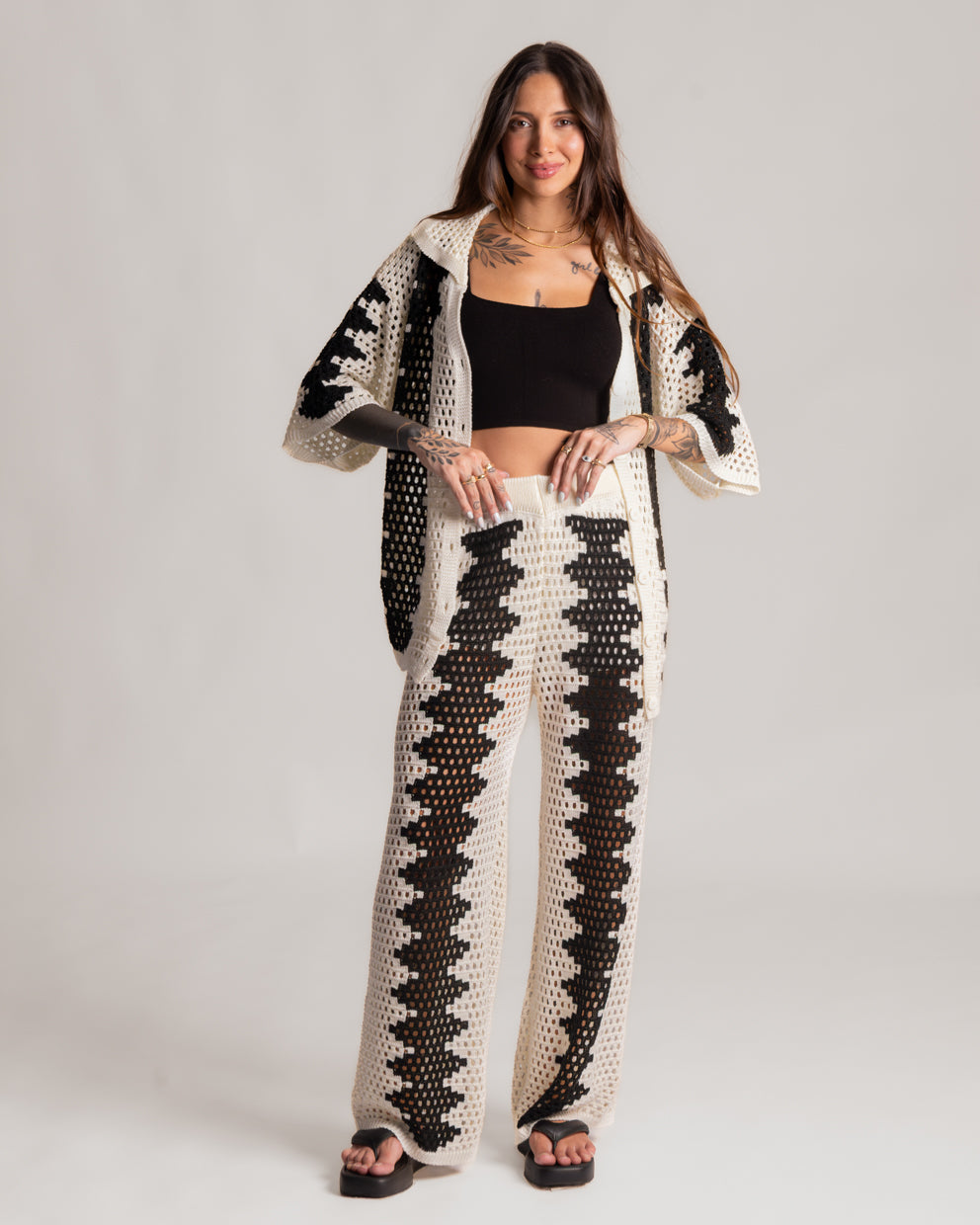 Conjunto Calça + Camisa em Tricot Noronha