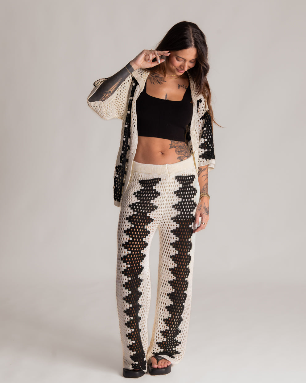 Conjunto Calça + Camisa em Tricot Noronha