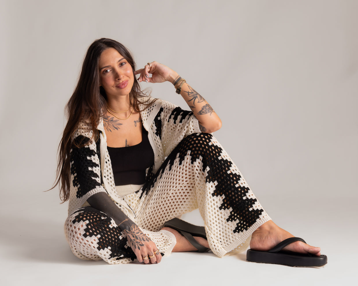 Conjunto Calça + Camisa em Tricot Noronha