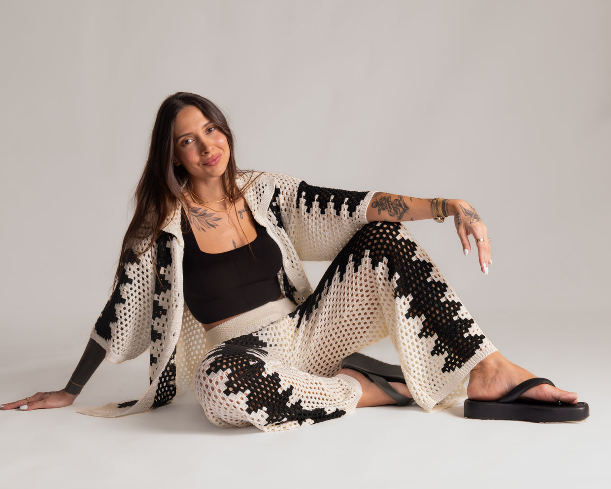 Conjunto Calça + Camisa em Tricot Noronha