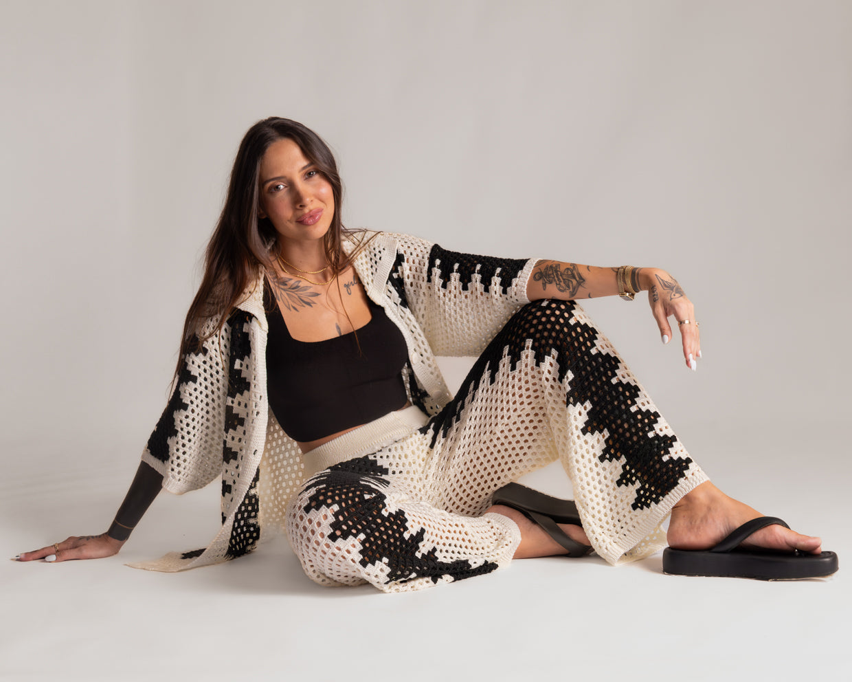 Conjunto Calça + Camisa em Tricot Noronha