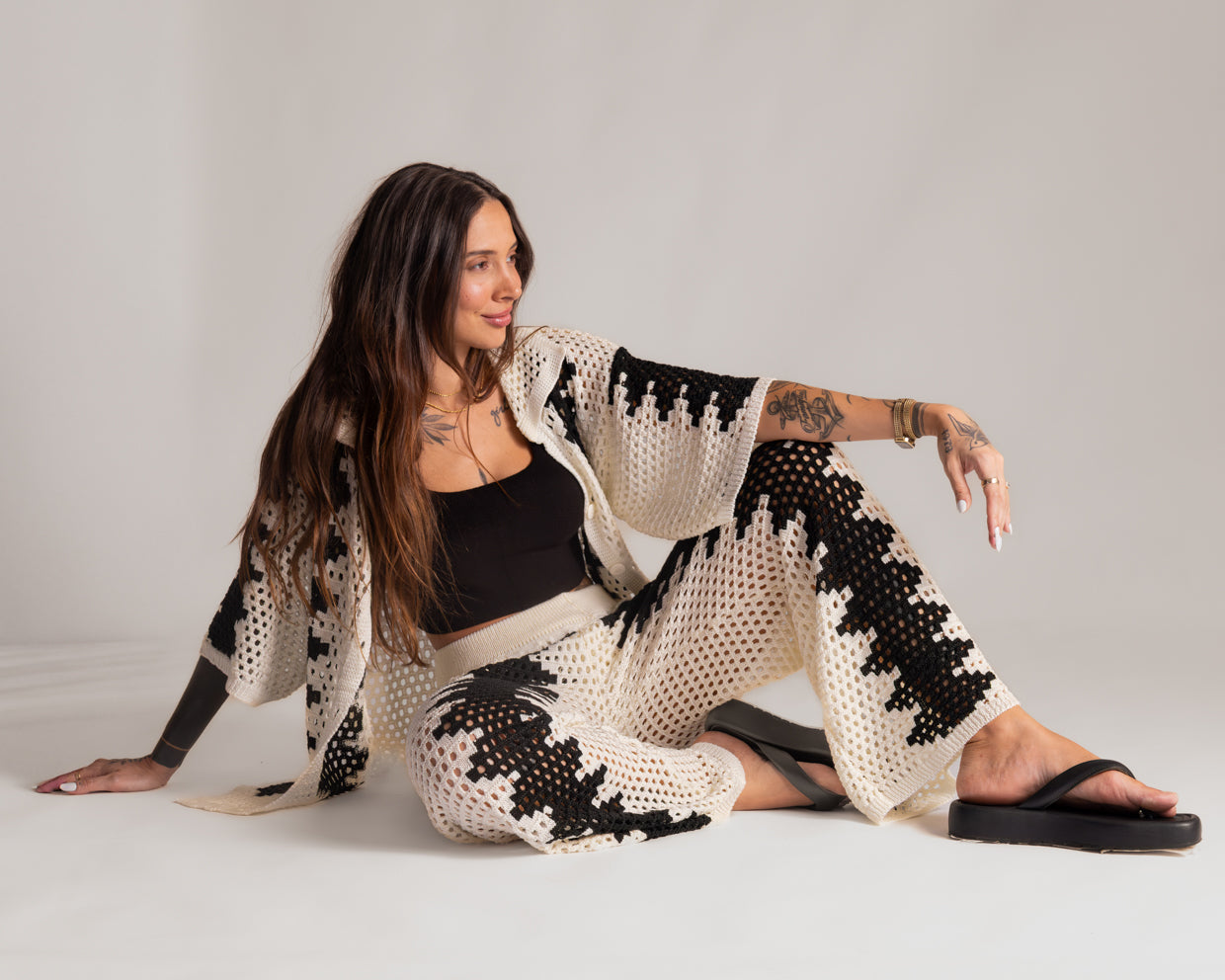 Conjunto Calça + Camisa em Tricot Noronha