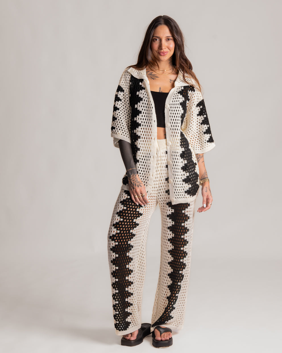 Conjunto Calça + Camisa em Tricot Noronha