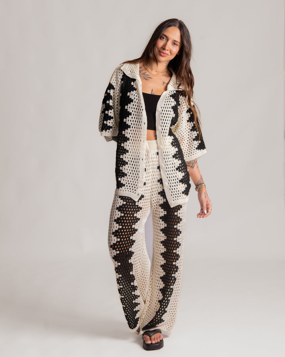 Conjunto Calça + Camisa em Tricot Noronha