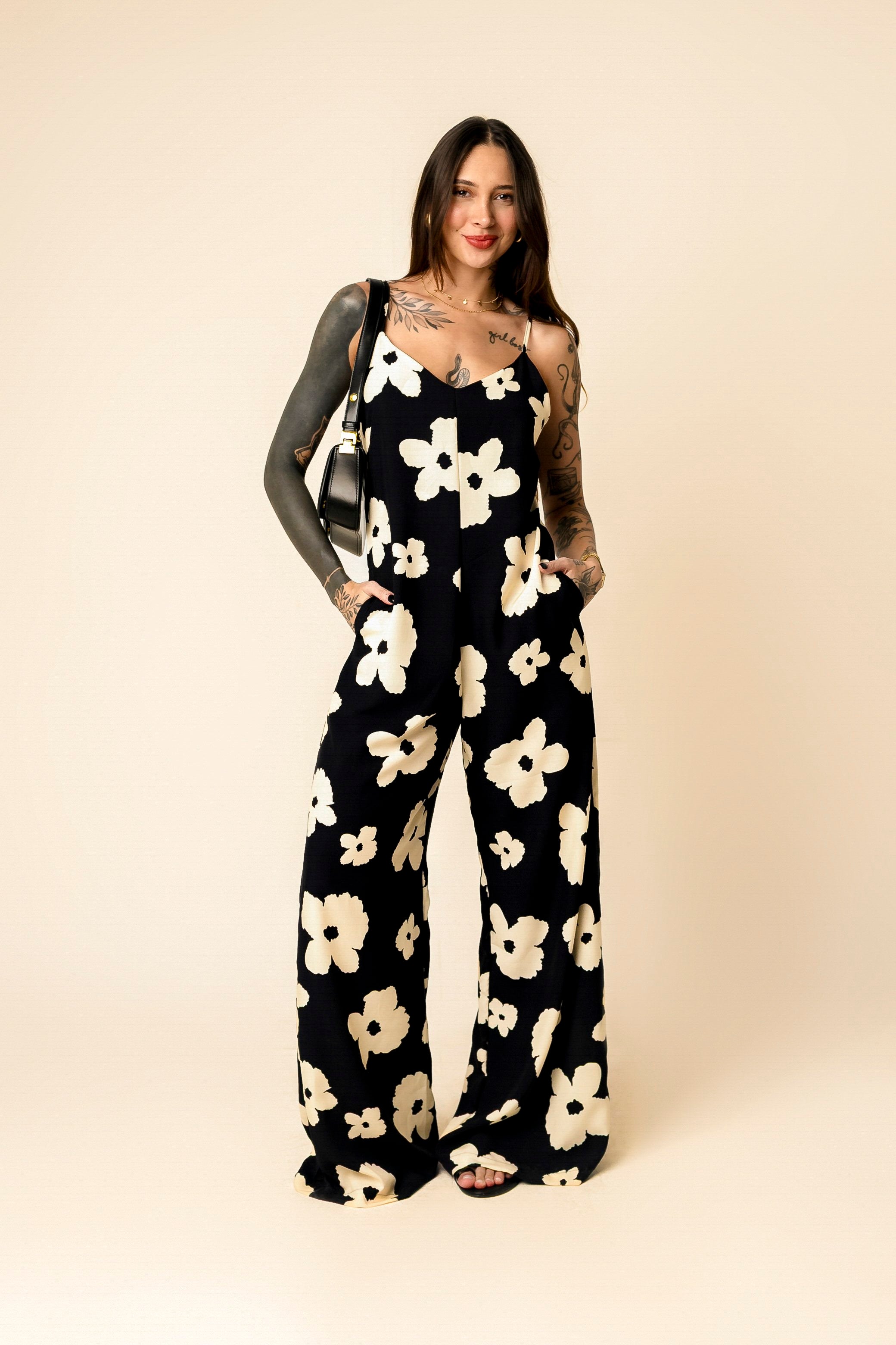 Macacão Basic Bali com Bolso - Maxi Floral